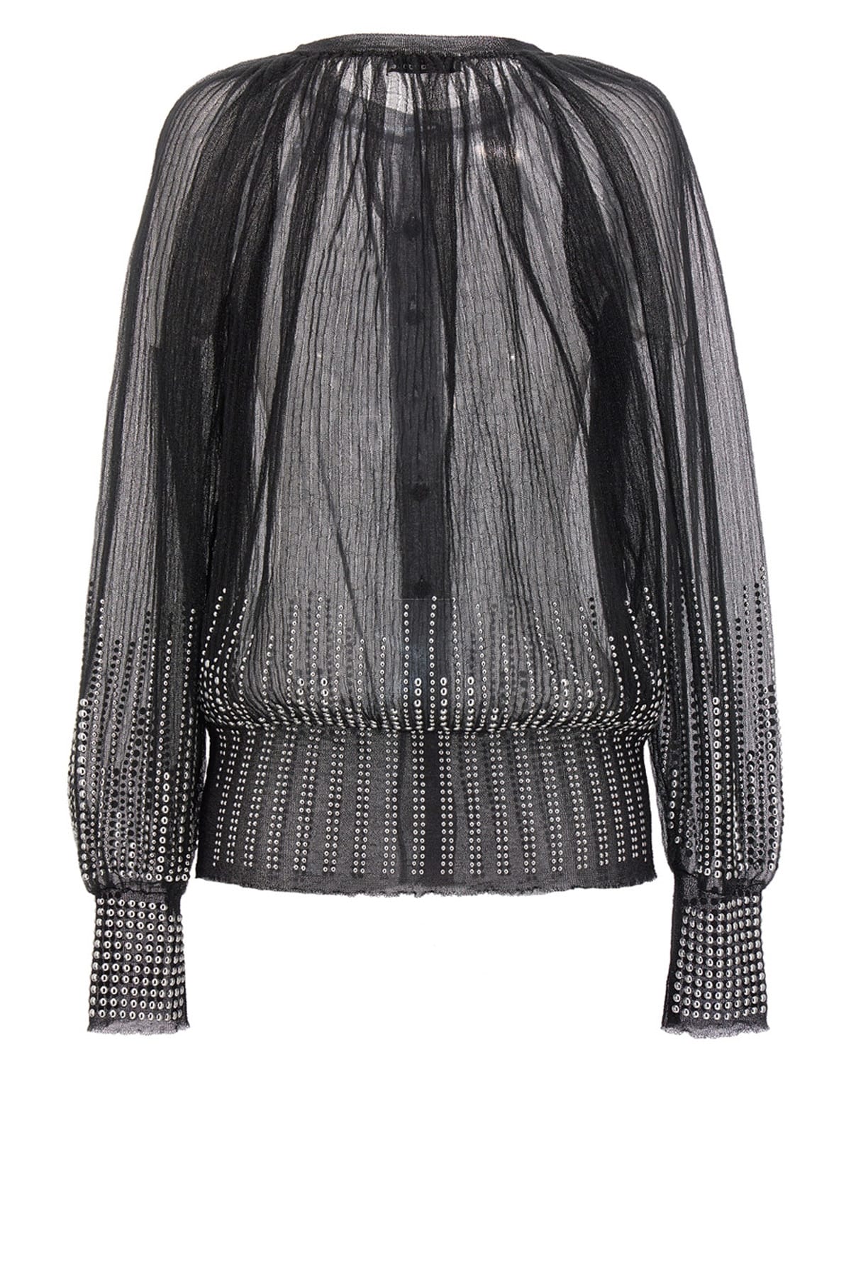 Shop Rabanne Cardigan Mesh Borchie In Black