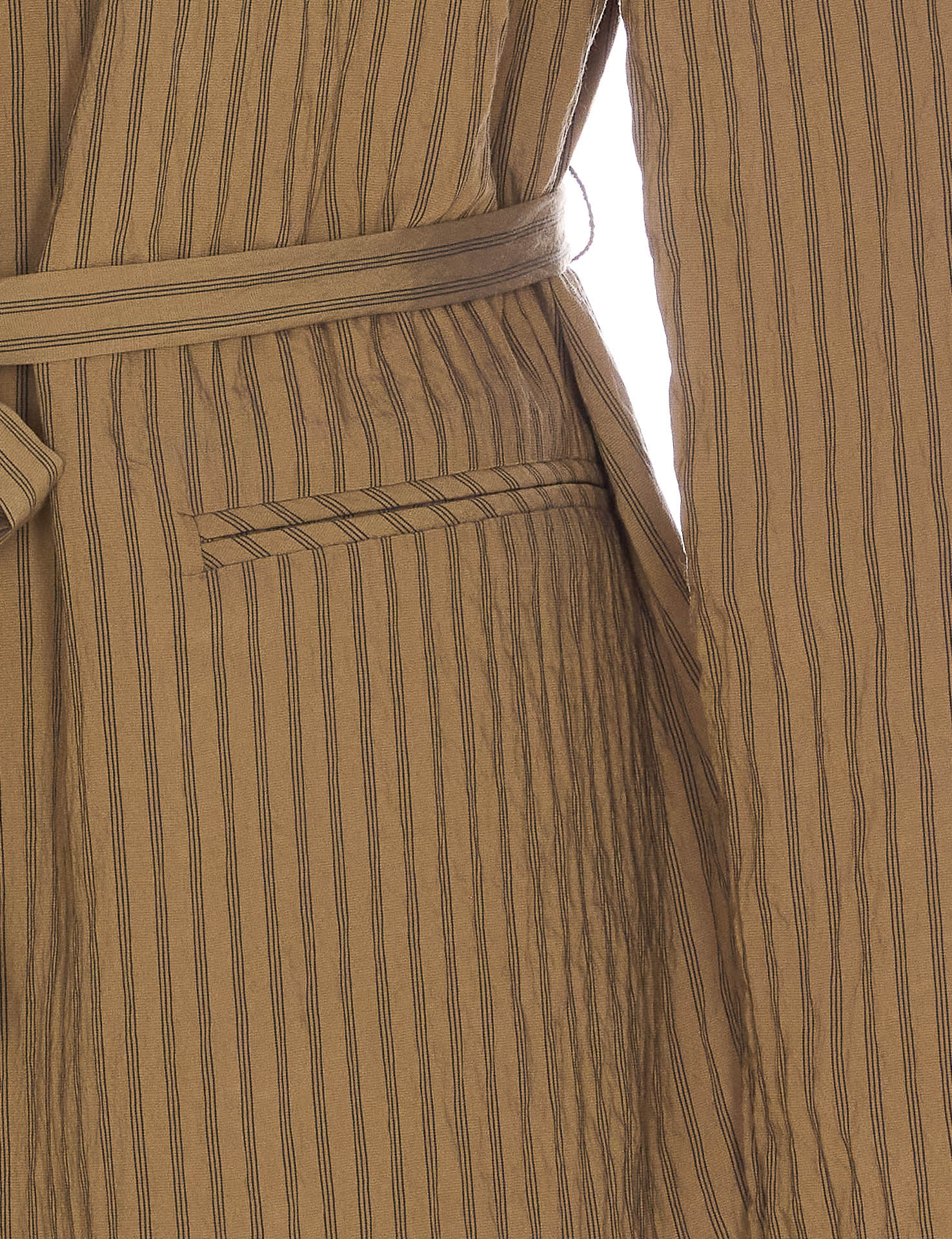 Liu •jo Striped Belted Jacket Notched Lapel