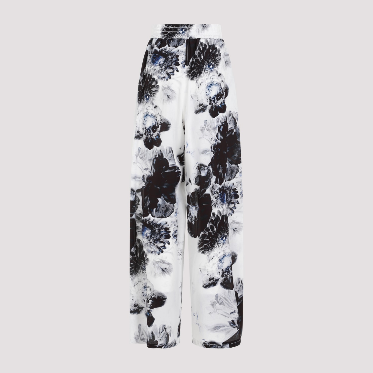 Shop Alexander Mcqueen Silk Pants In Ink