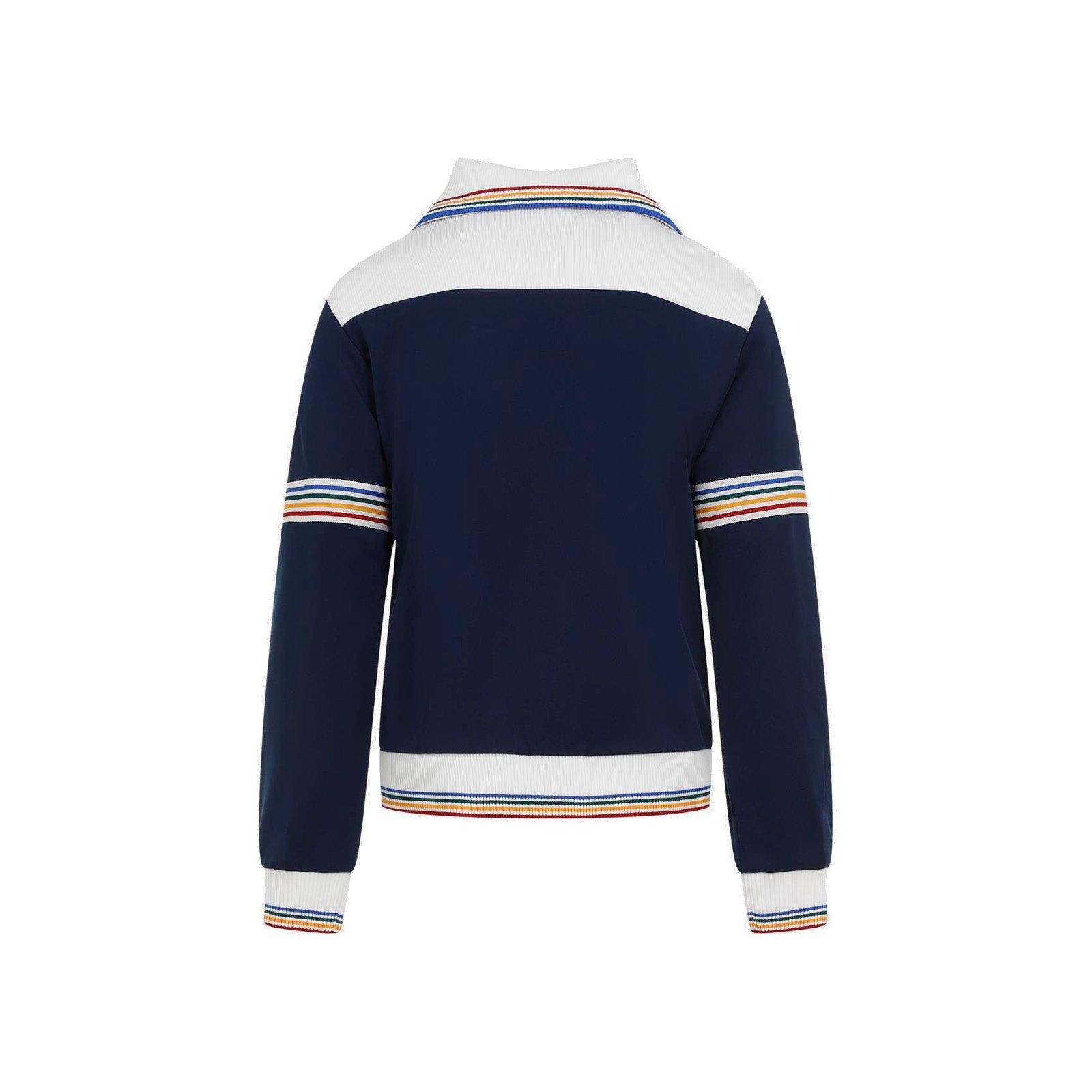 Shop Casablanca Varsity Track Jacket In Blue