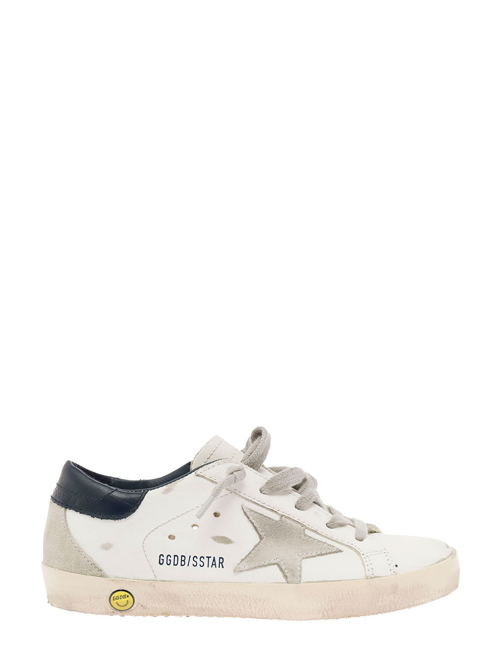 Golden Goose Kids Boys White Leather And Suede Super Star Sneakers