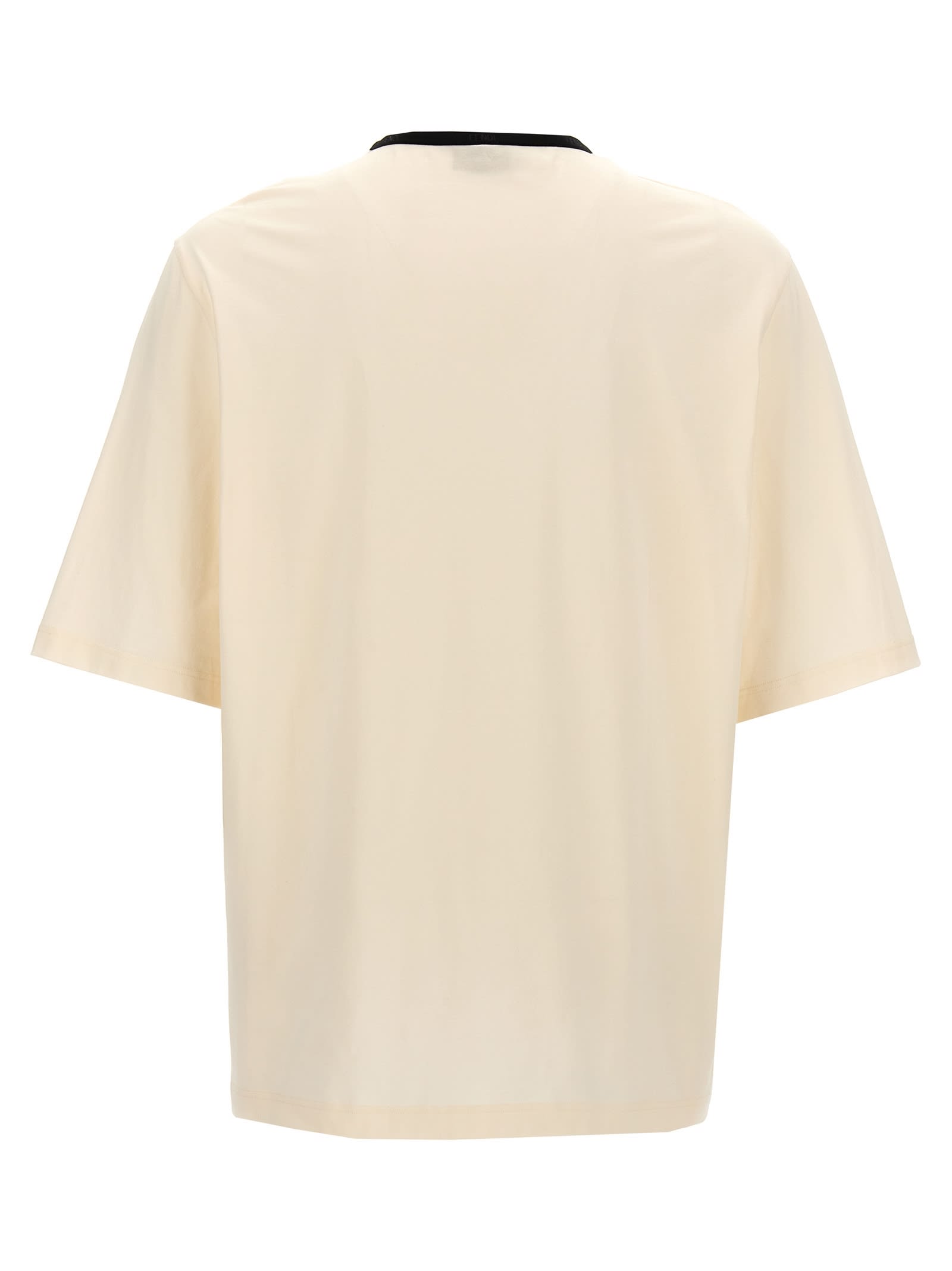 Shop Fendi Gradient Ff Logo T-shirt In White/black