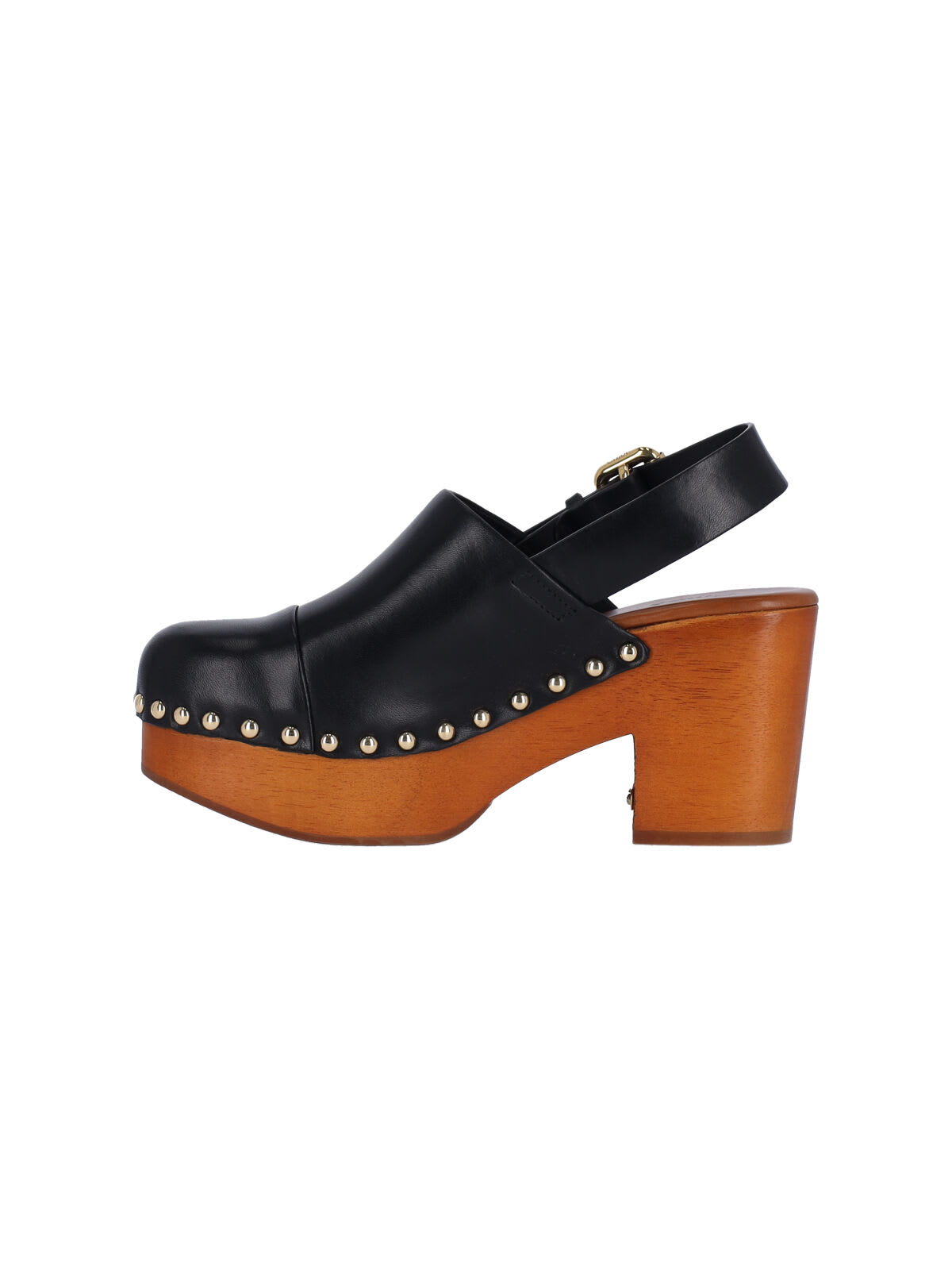 Chloé Jeannette Studded Leather Slingback Platform Clogs