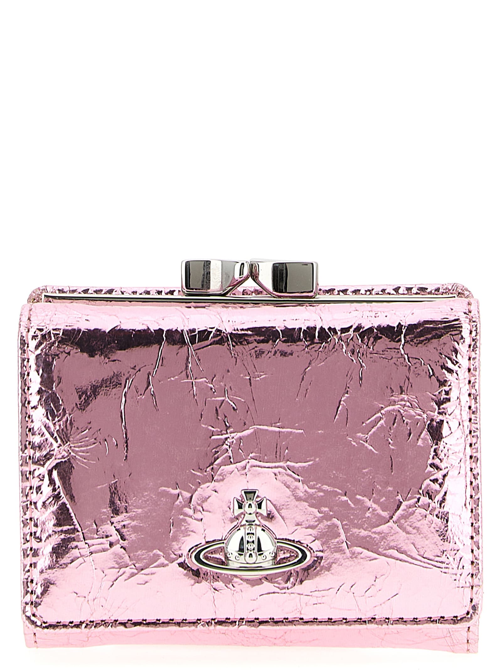 Vivienne Westwood Crinkle-effect Wallet In Pink