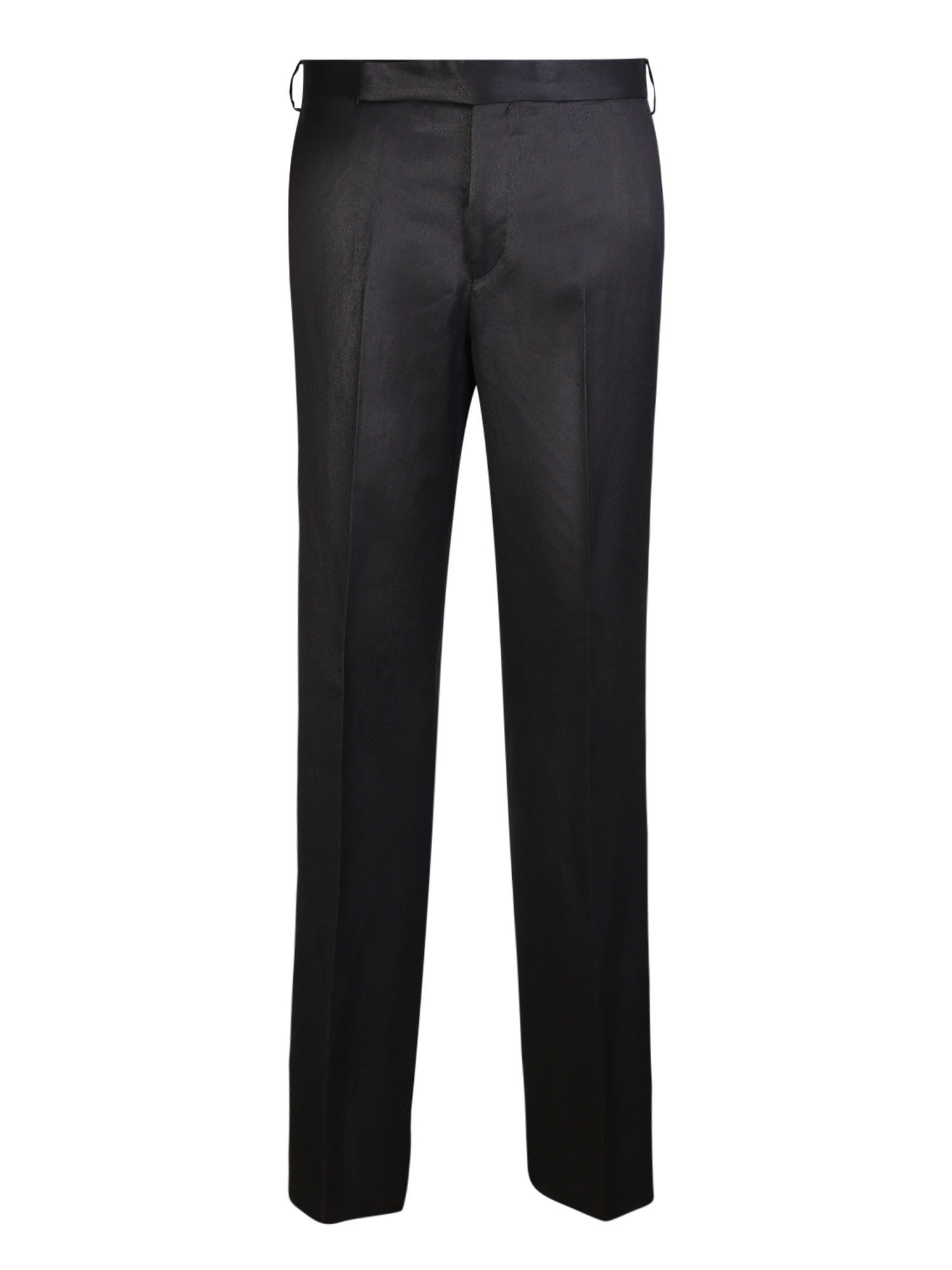 Shop Lardini Linen Black Trousers