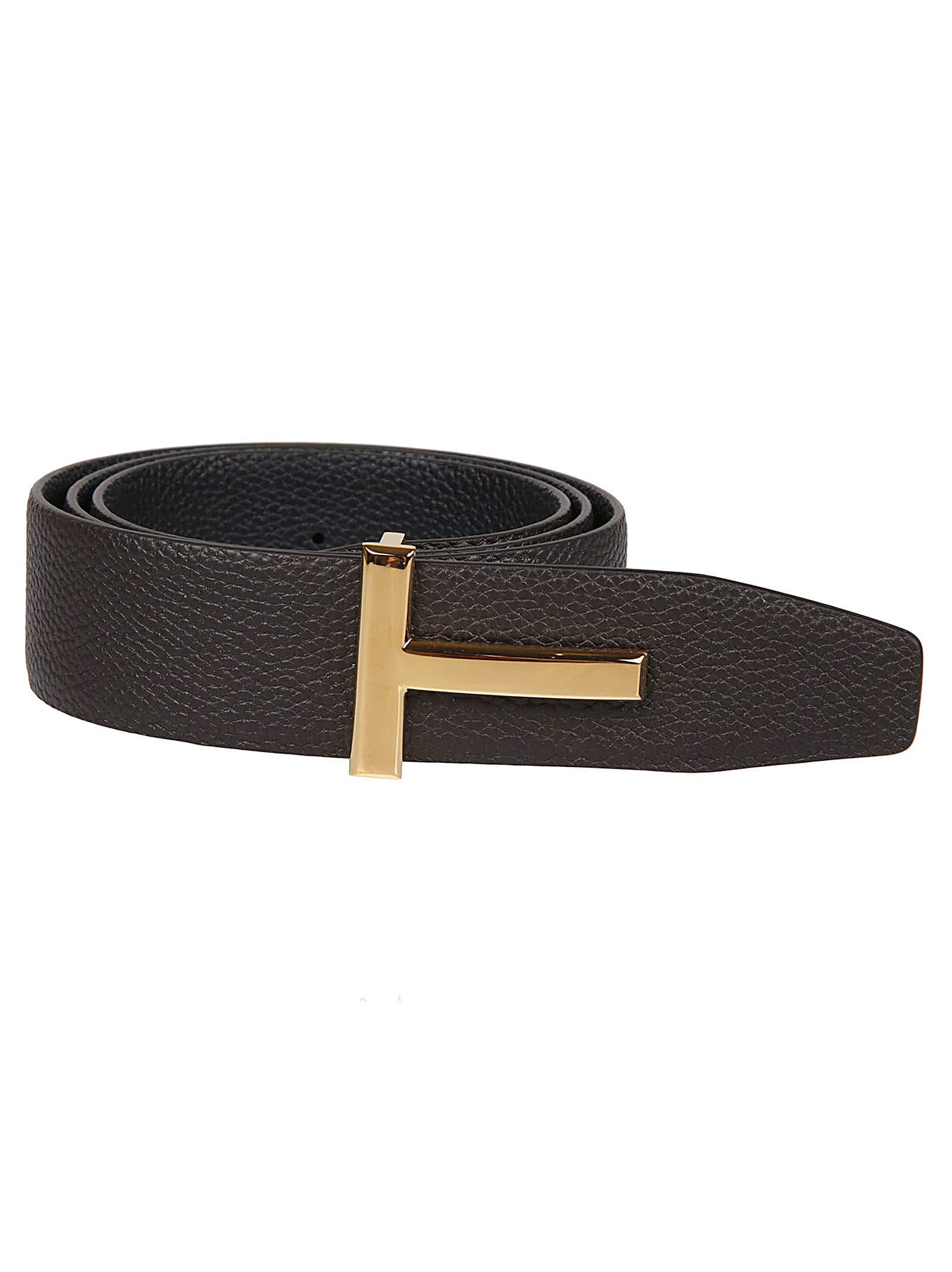 Shop Tom Ford Reversible Icon T-buckle Belt In Brown/black