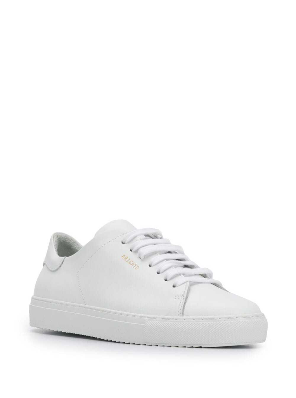 Shop Axel Arigato Clean 90 White Sneakers With Printed Logo In Leather Woman