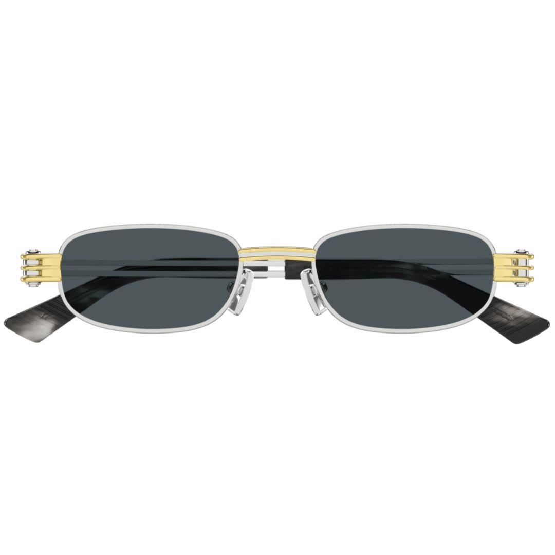 Bottega Veneta Bv1381s Linea Other 003 Silver Blue Sunglasses In Blue