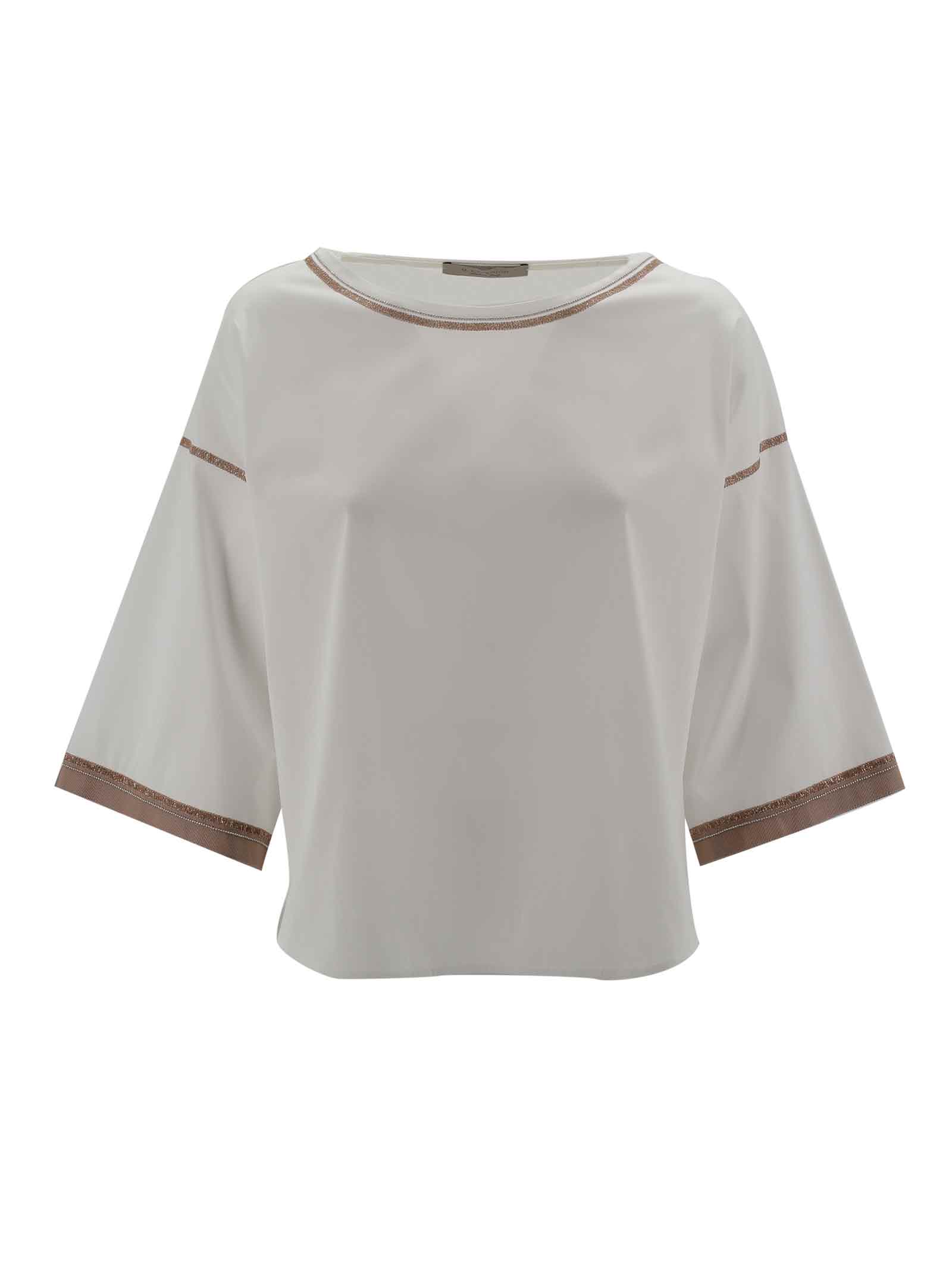D-exterior Cotton Blouse In White