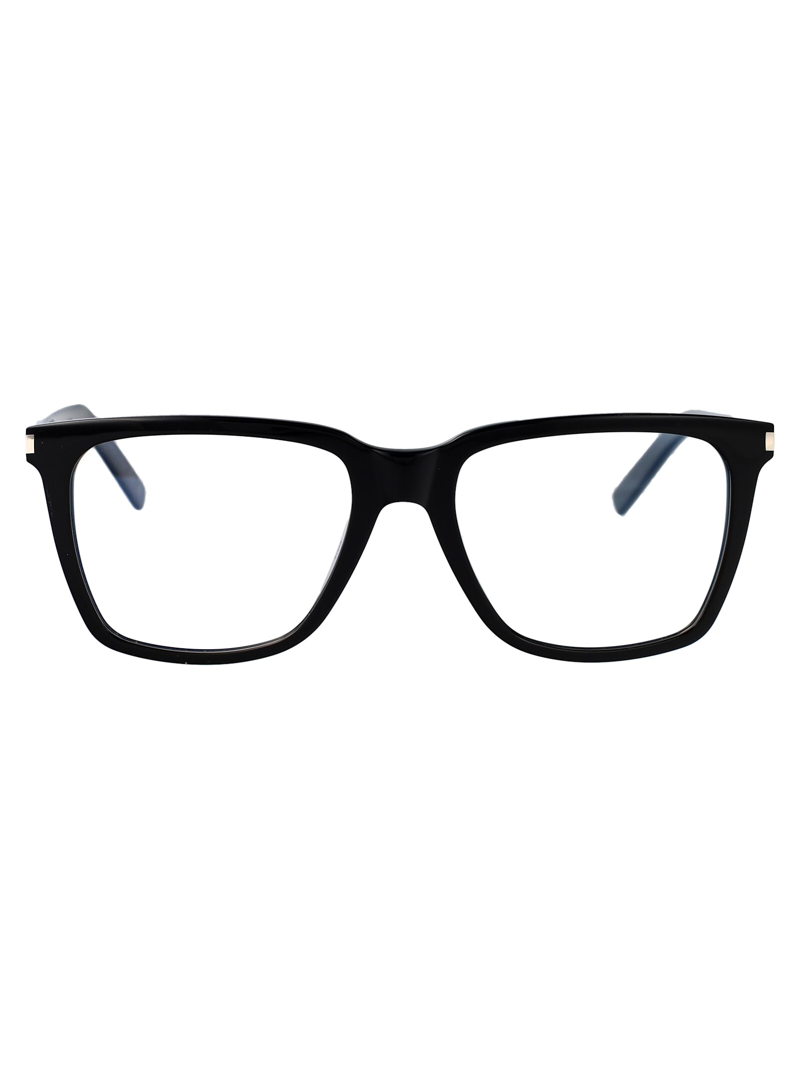 Saint Laurent Black-black-transparent Acetate Glasses In Multi