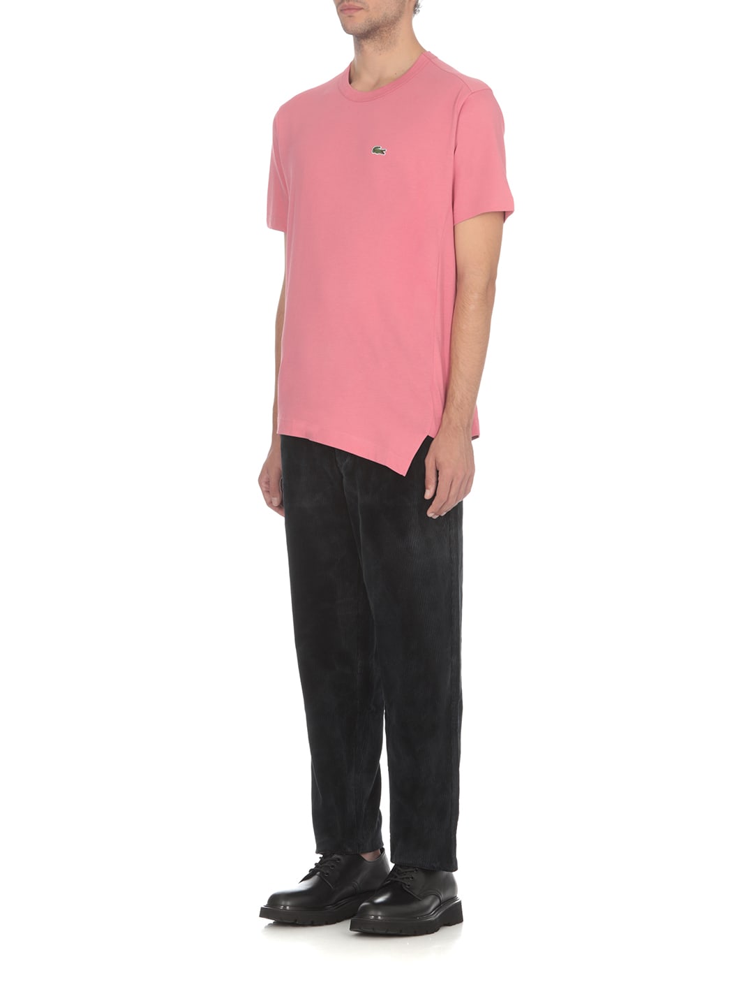 Shop Comme Des Garçons Shirt T-shirt With Logo Comme Des Garcons X Lacoste In Pink