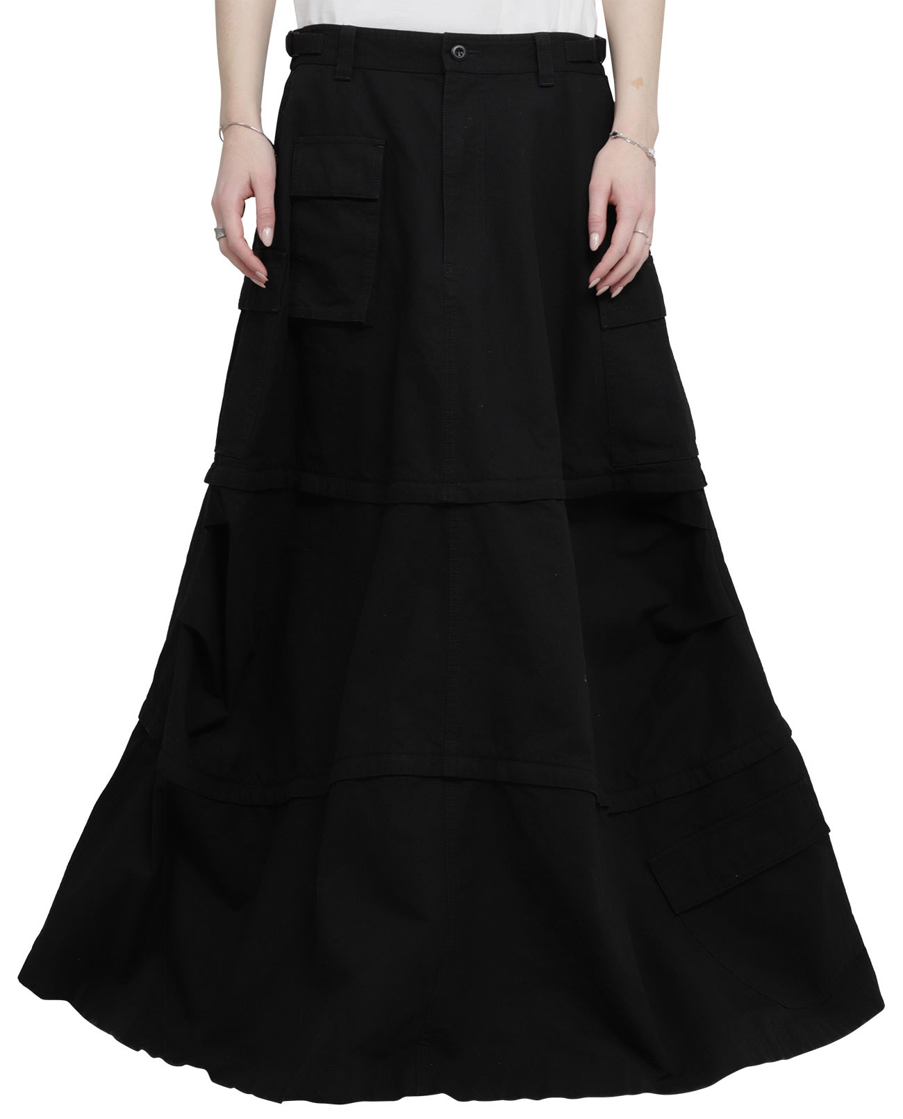 Balenciaga Black Maxi Cargo Skirt