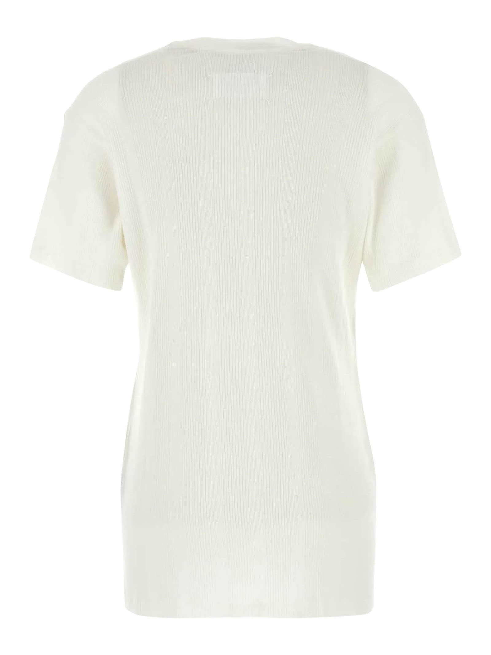 Maison Margiela Cotton Knit T-shirt In Offwhite