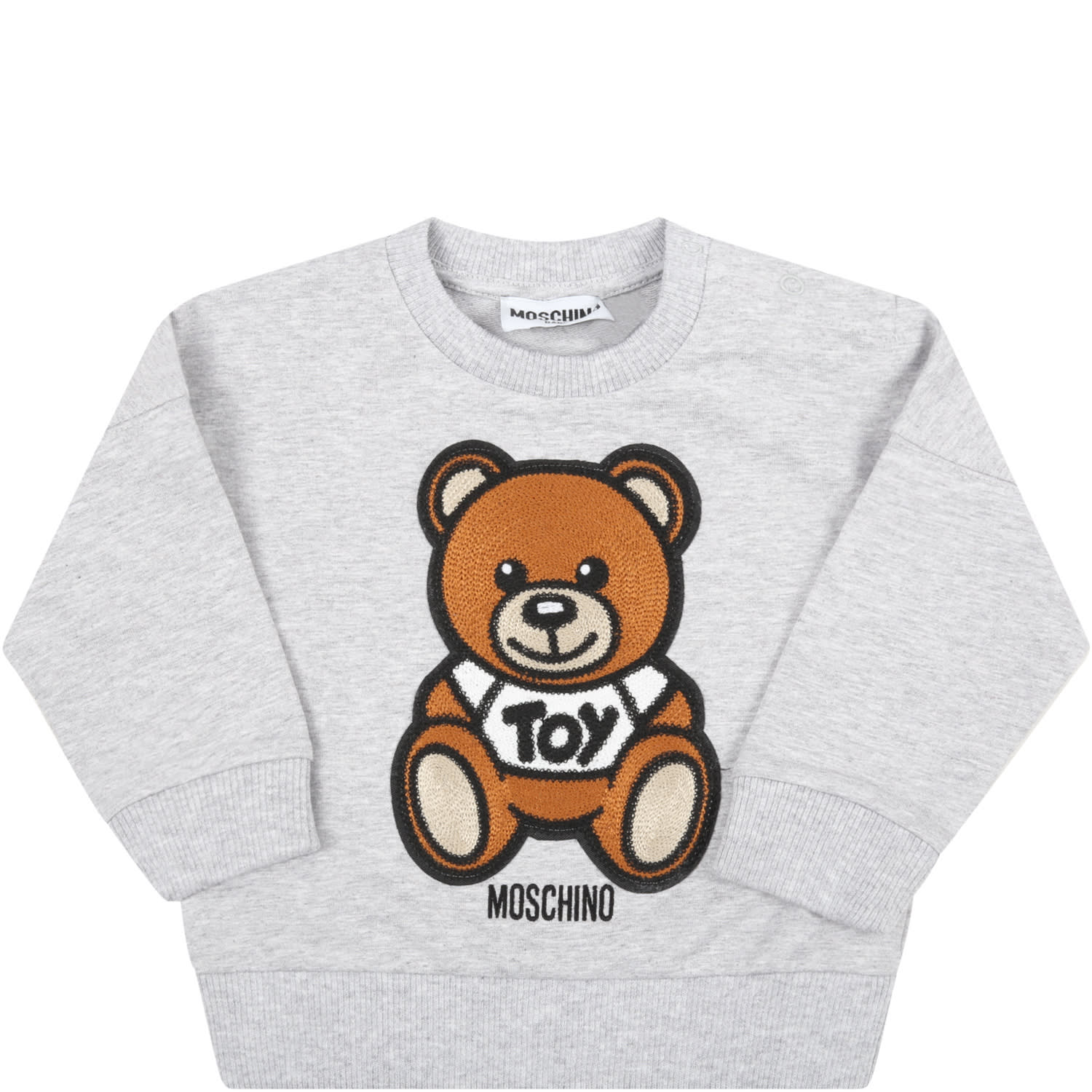 Moschino Grey Sweatshirt For Babykids With Teddy Bear