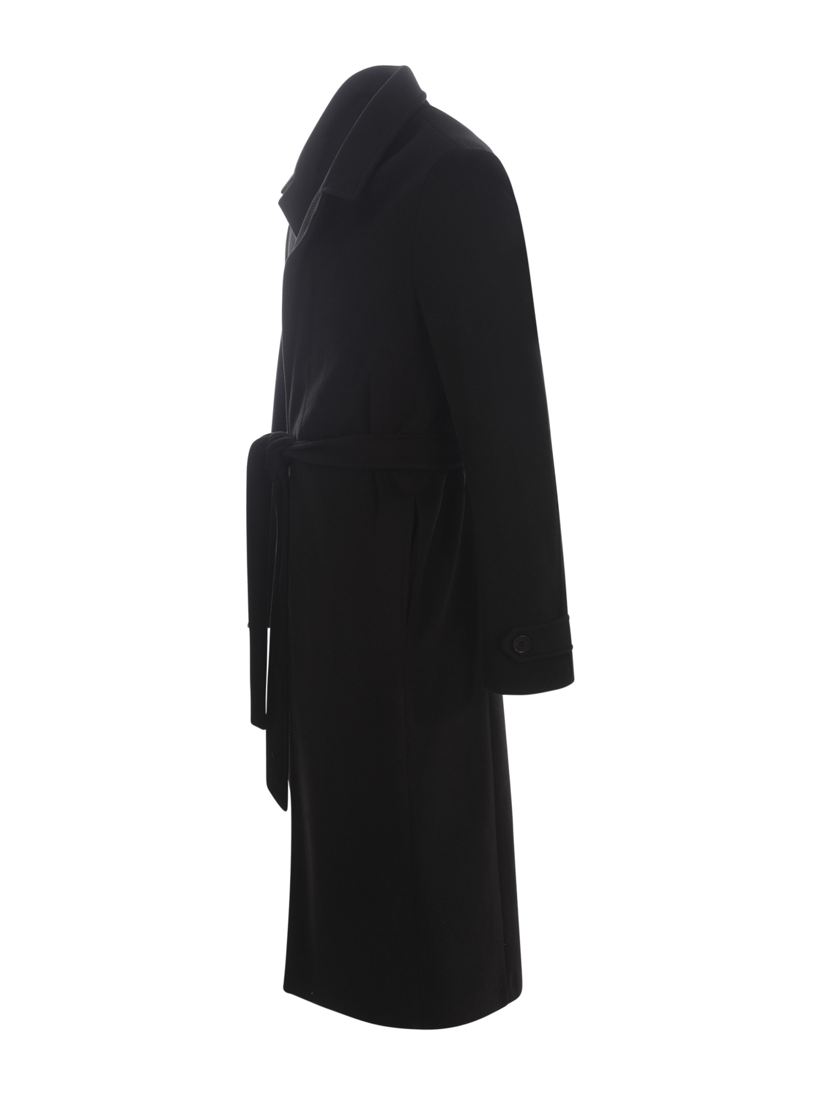 Shop Family First Milano Coat Family First In Blend Wool In Nero