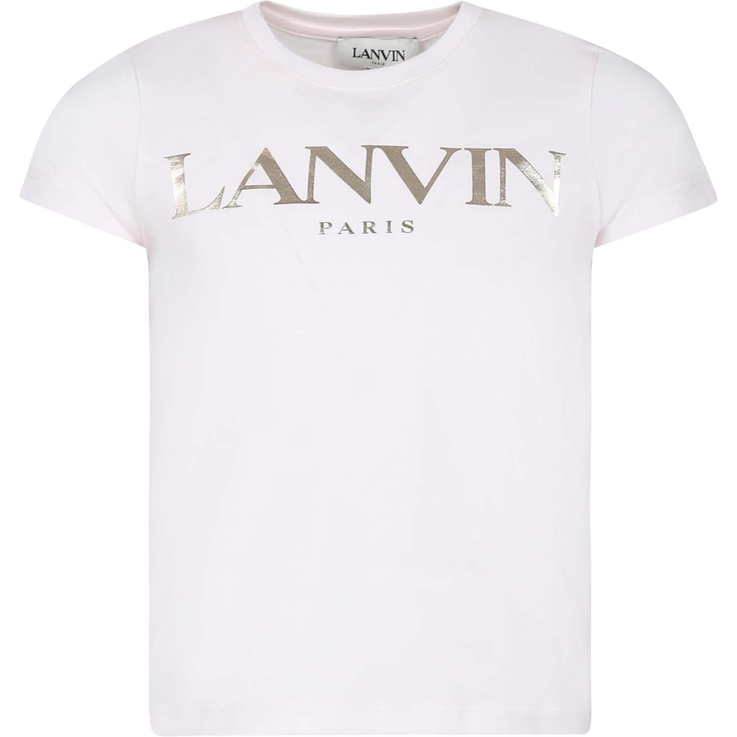Shop Lanvin Pink T-shirt For Girl With Logo