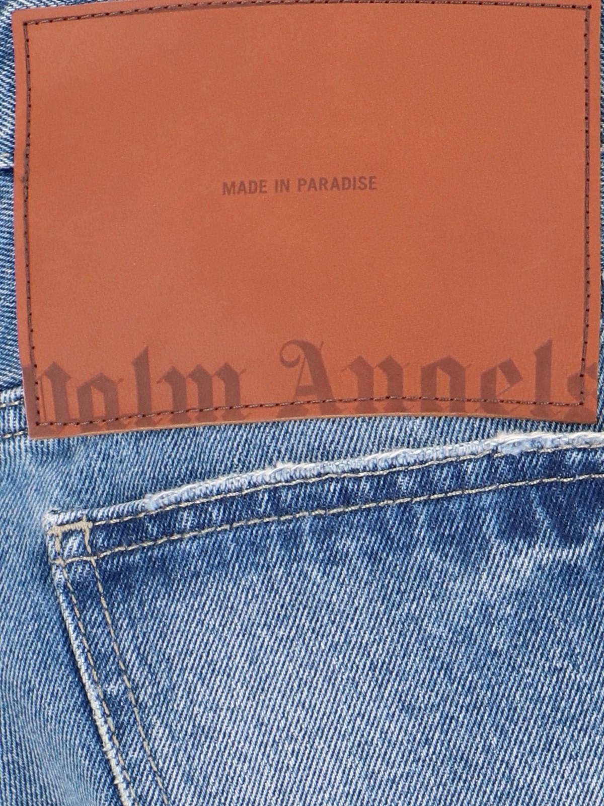 Shop Palm Angels Straight Leg Jeans In Light Blue