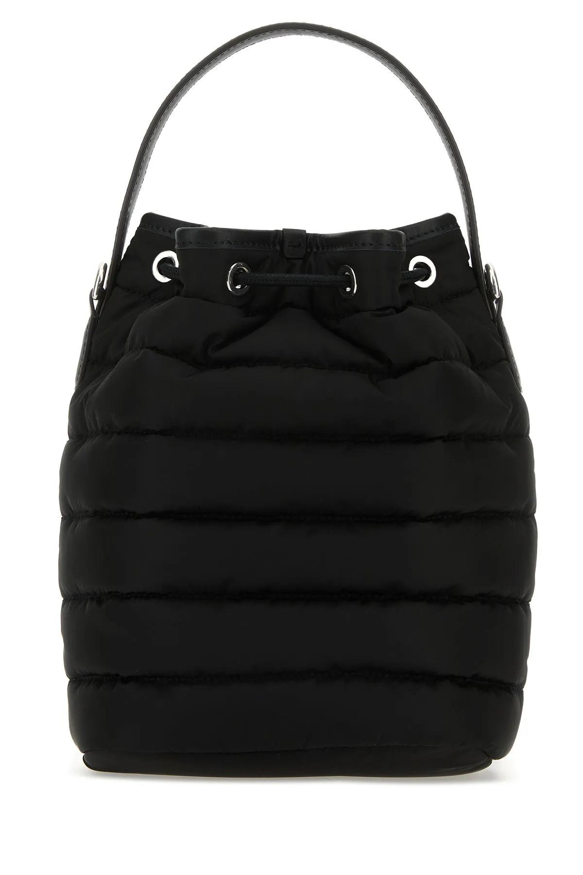 Shop Moncler Black Nylon Kilia Bucket Bag