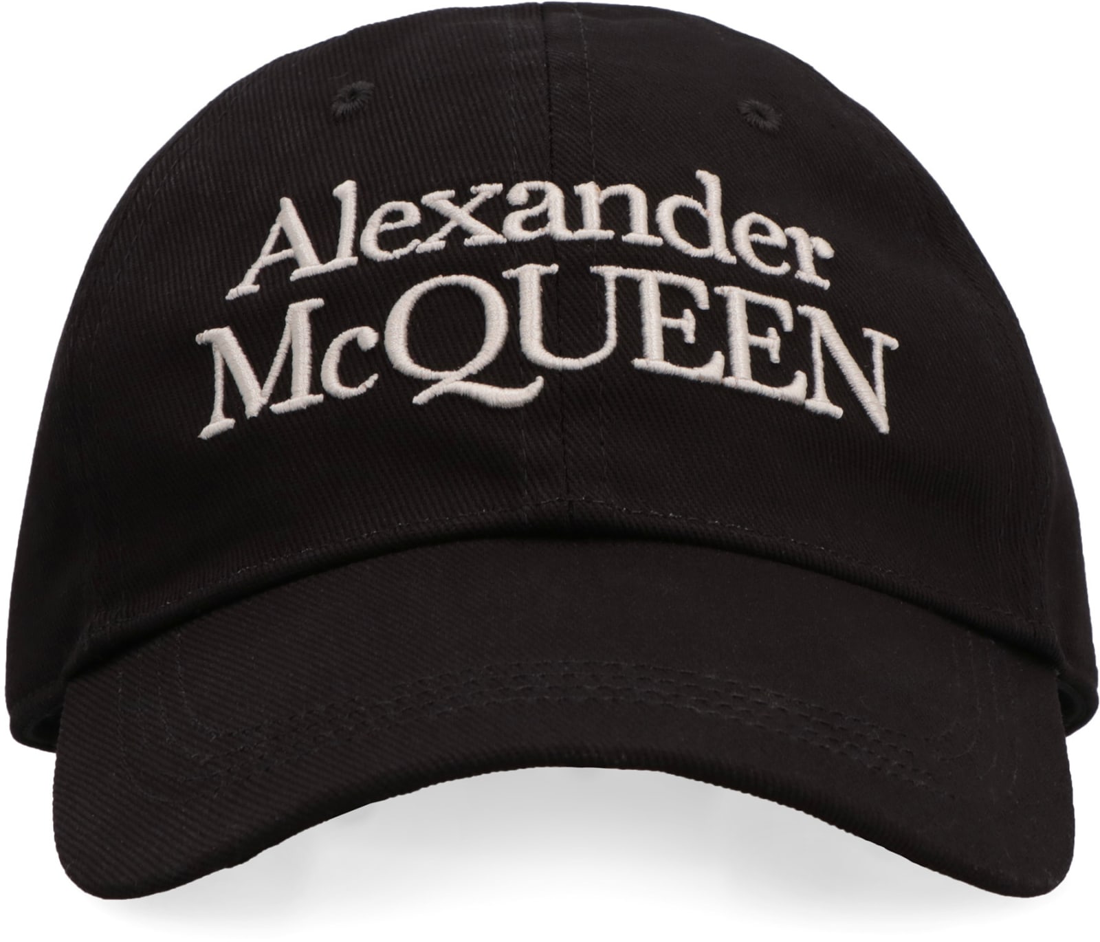 Shop Alexander Mcqueen Logo Baseball Cap In Black