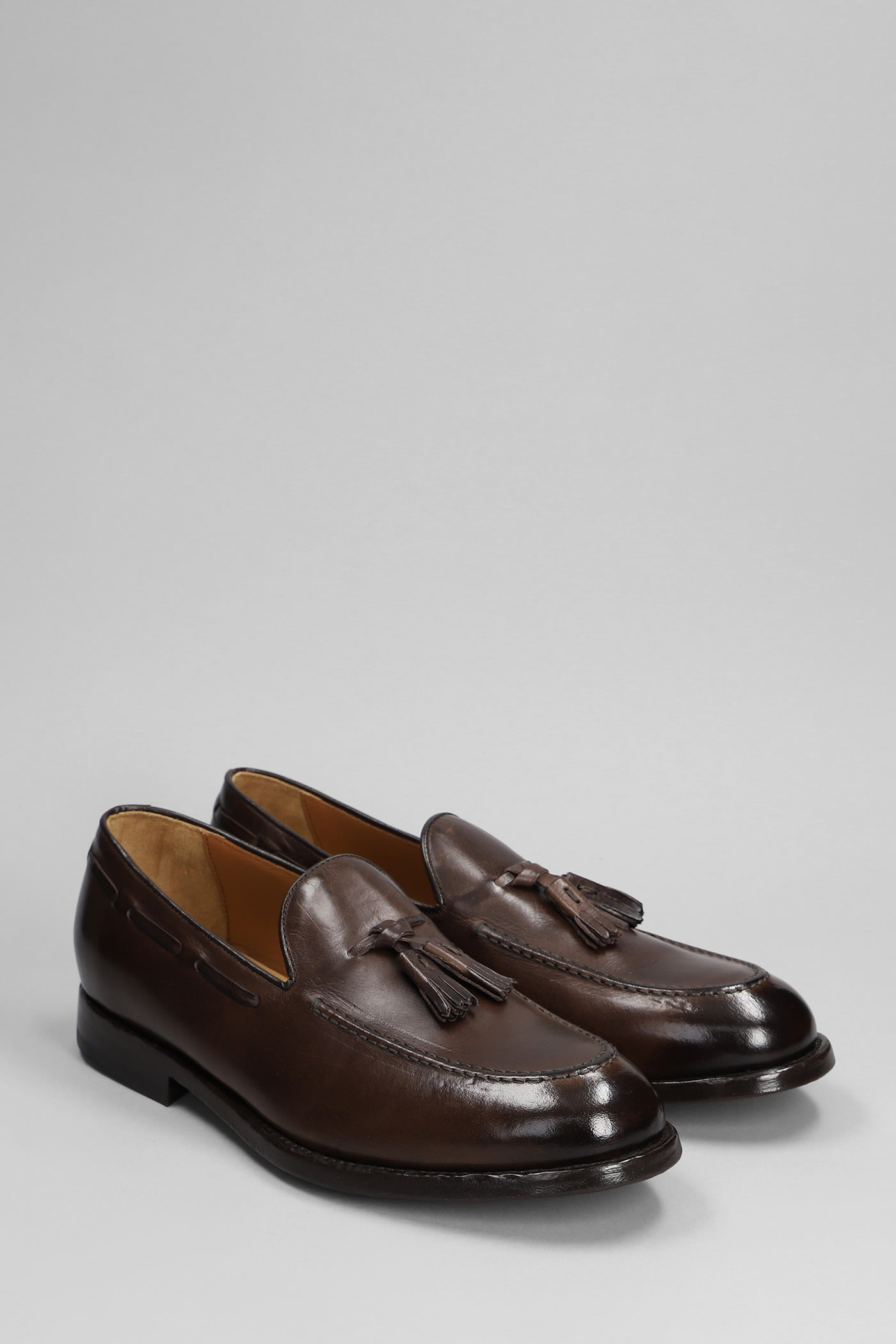 Shop Green George Loafers In Leather Color Leather
