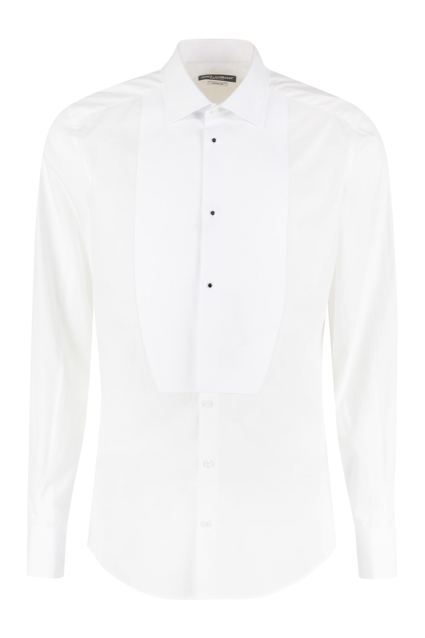 Shop Dolce & Gabbana Poplin Tuxedo Shirt In White