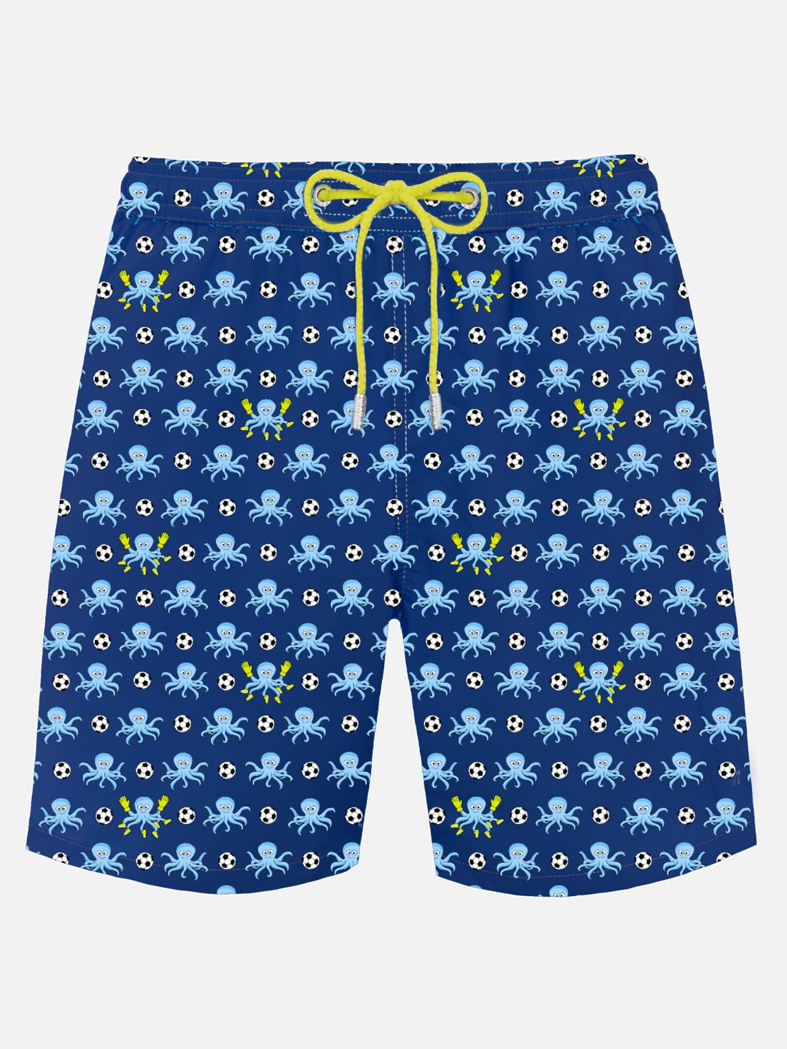 MC2 SAINT BARTH MAN LIGHTWEIGTH FABRIC SWIM SHORTS WITH SQUID AND NAPOLI LOGO PRINT SSC NAPOLI SPECIAL EDITION