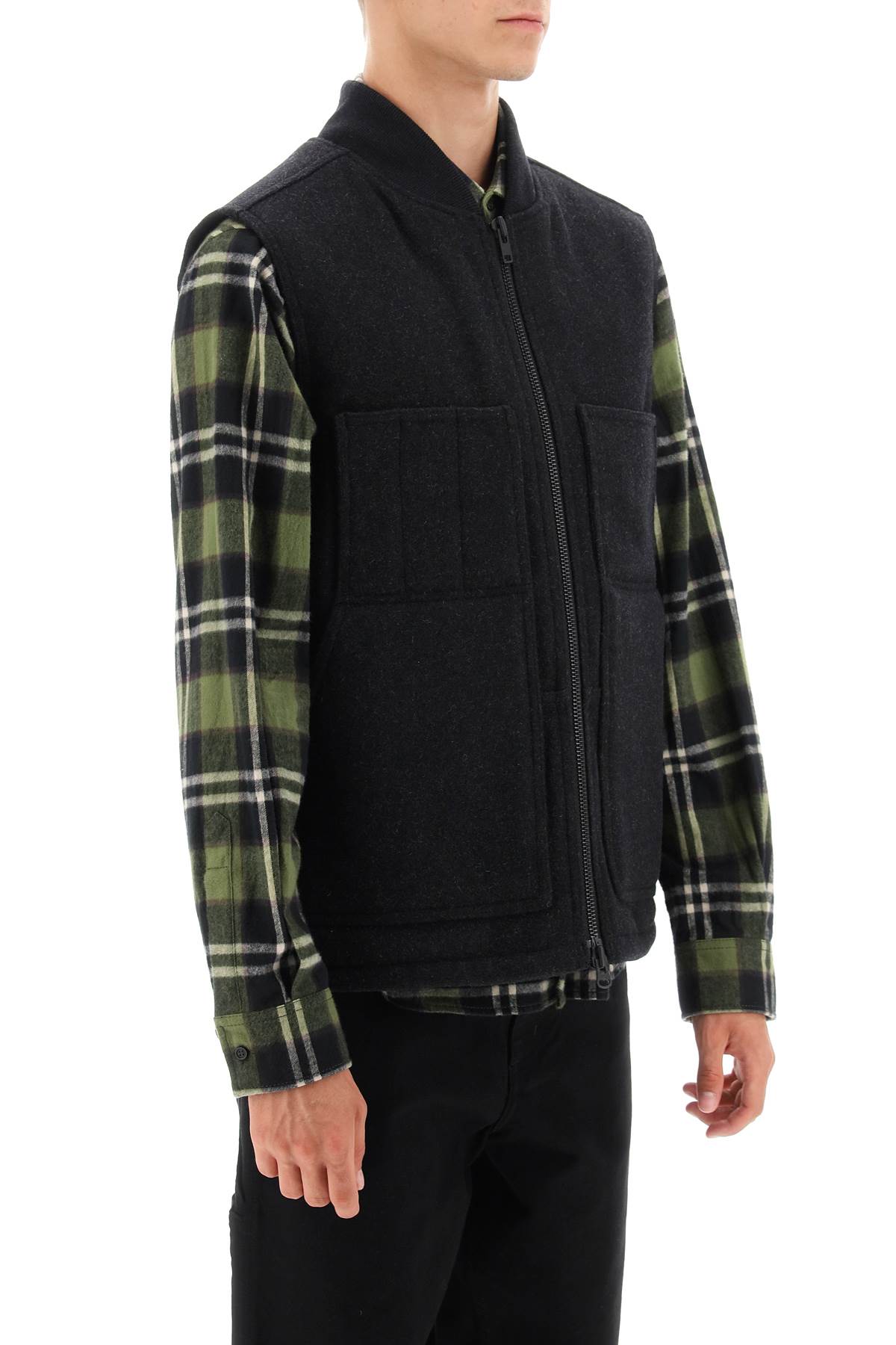 Shop Filson Mackinaw Wool Vest In Charcoal (grey)