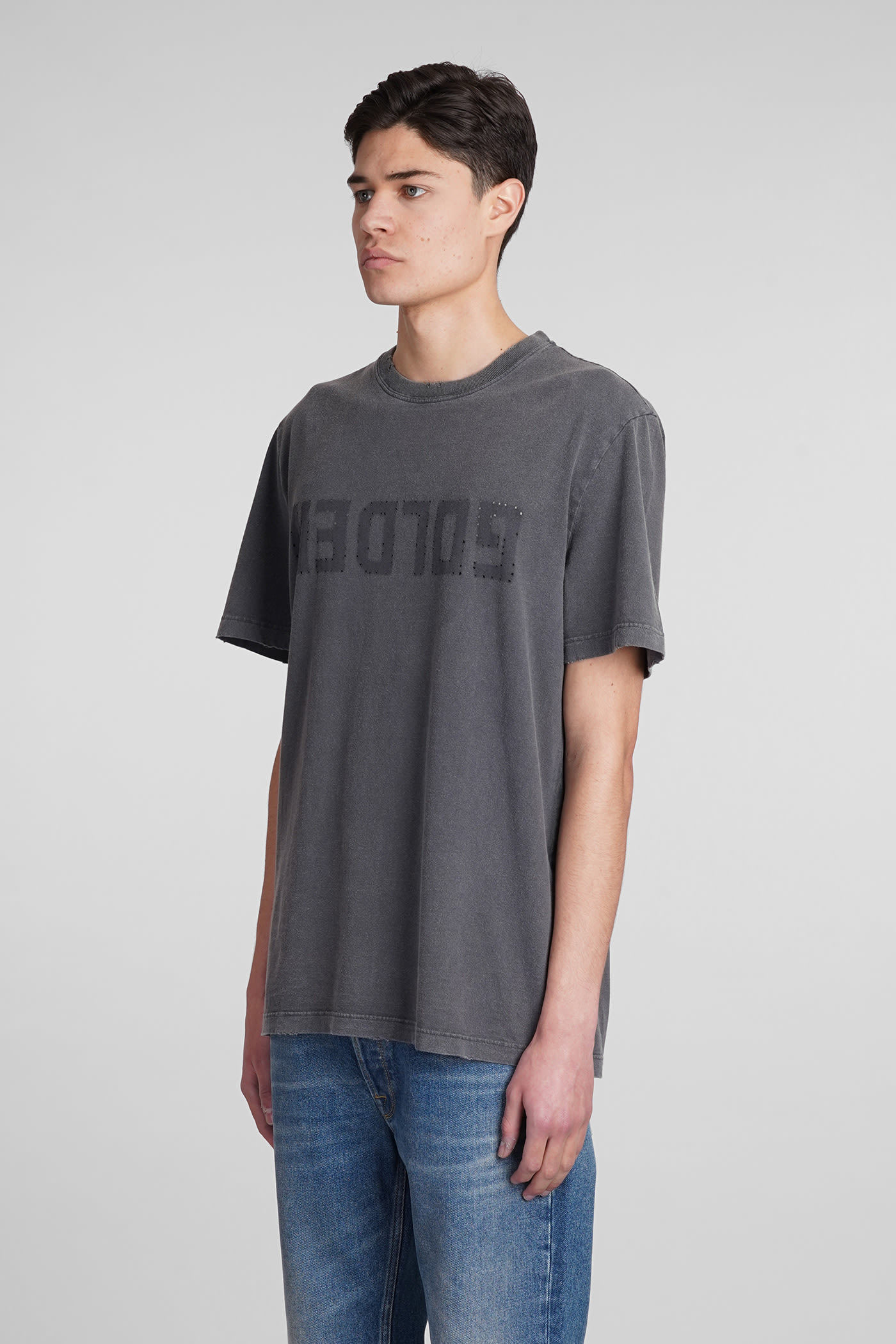 Shop Golden Goose T-shirt In Grey Cotton