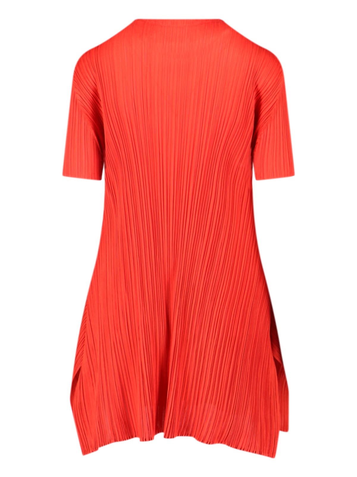 Issey Miyake Pleated Midi Dresses In Red