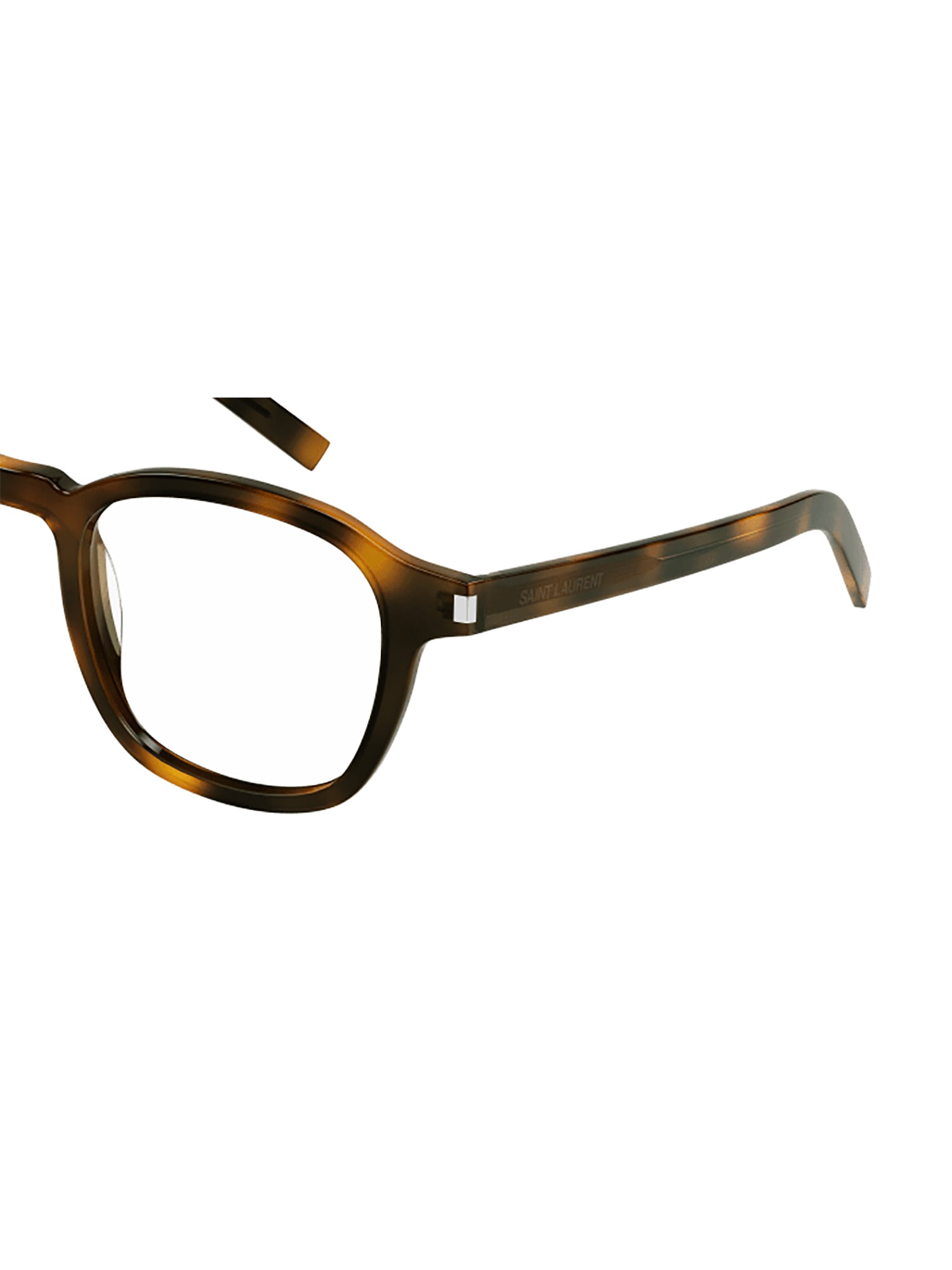 Shop Saint Laurent Sl 549 Slim Opt Eyewear In Havana Havana Transpa