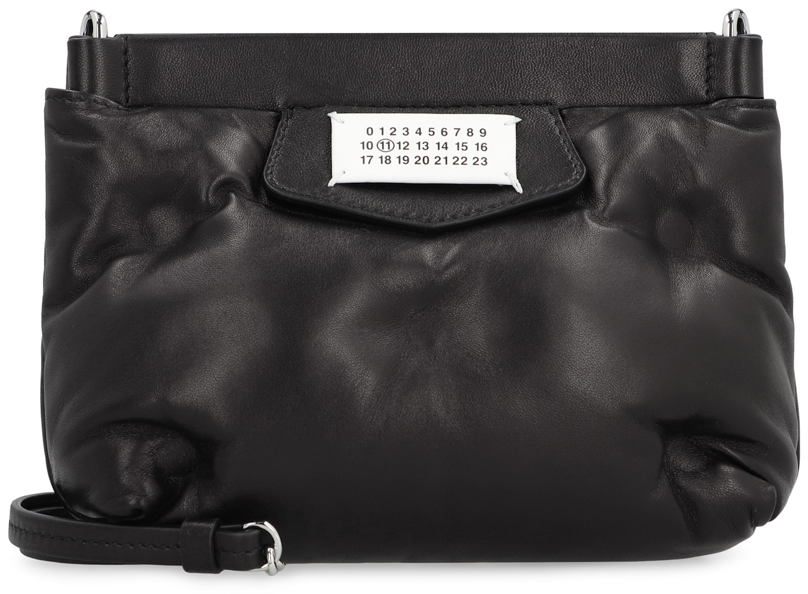 Shop Maison Margiela Glam Slam Leather Clutch In Black