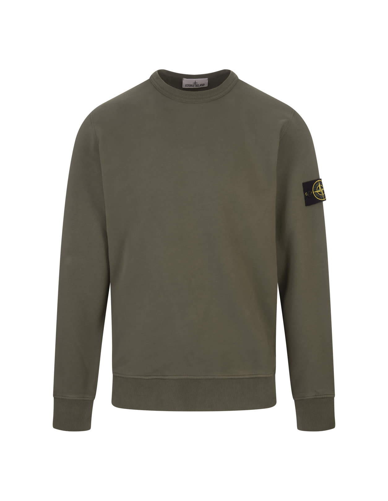 Shop Stone Island Crew-neck Sweatshirt In Mud Gauzed Cotton In Brown