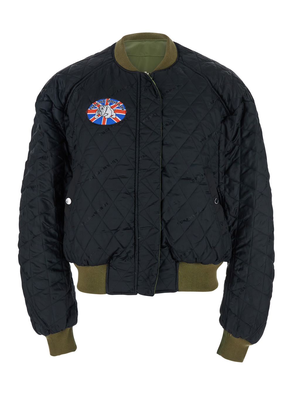 Jordanluca Bulldog Bomber Jacket In Green