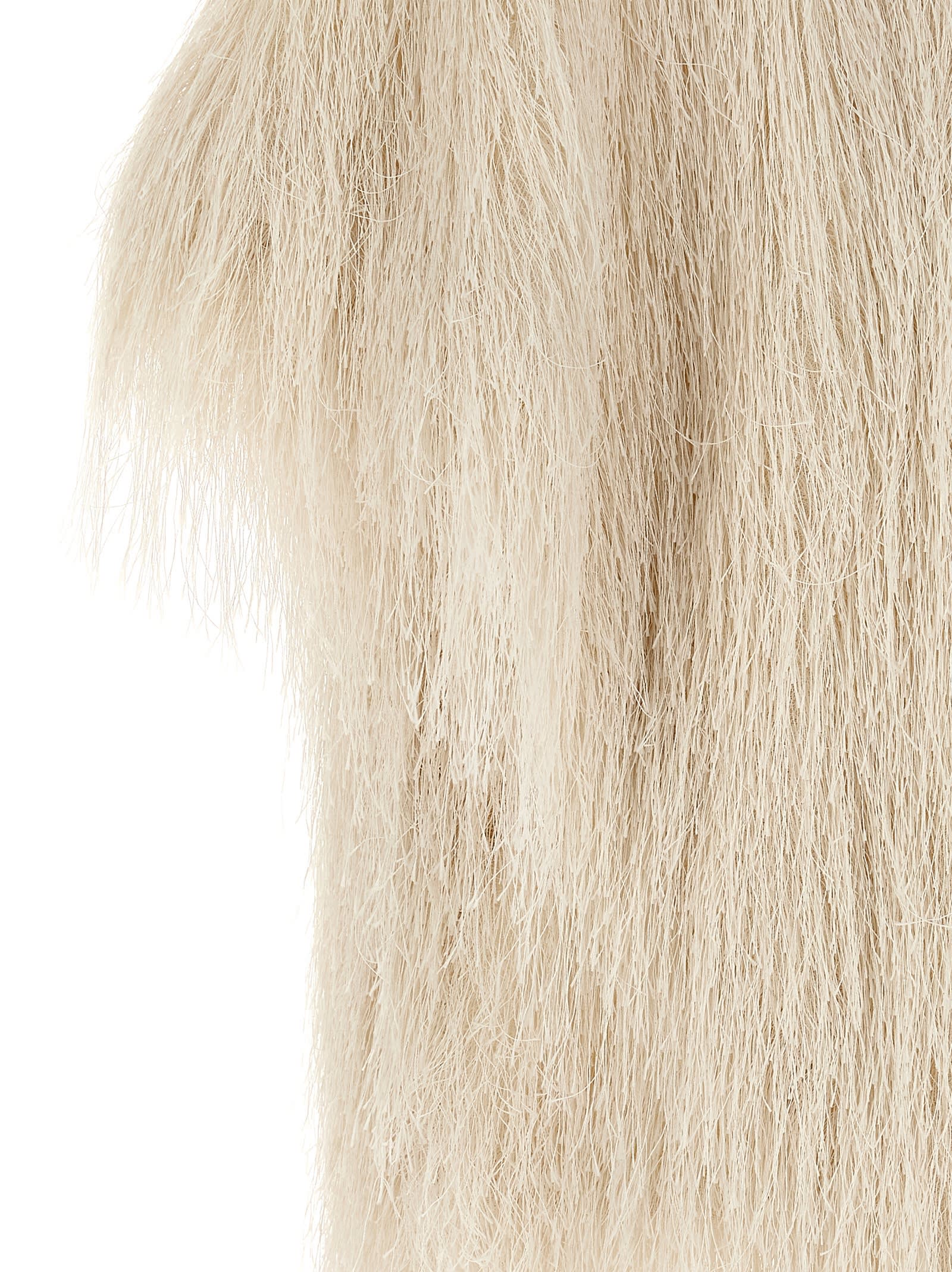 Dries Van Noten Cresta Fringed Top In Neutral