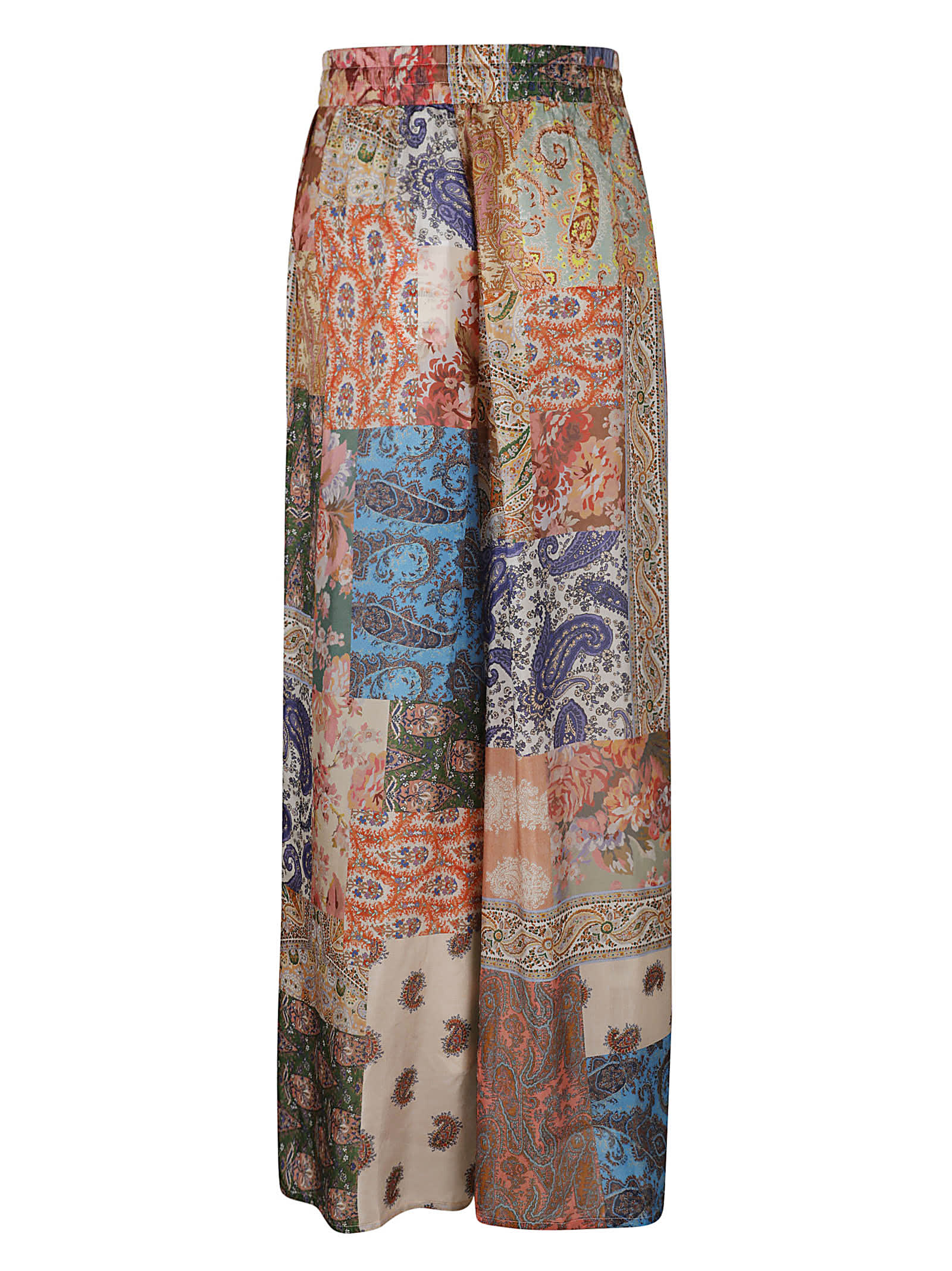 Shop Zimmermann Devi Relaxed Trousers In Patch Paisley