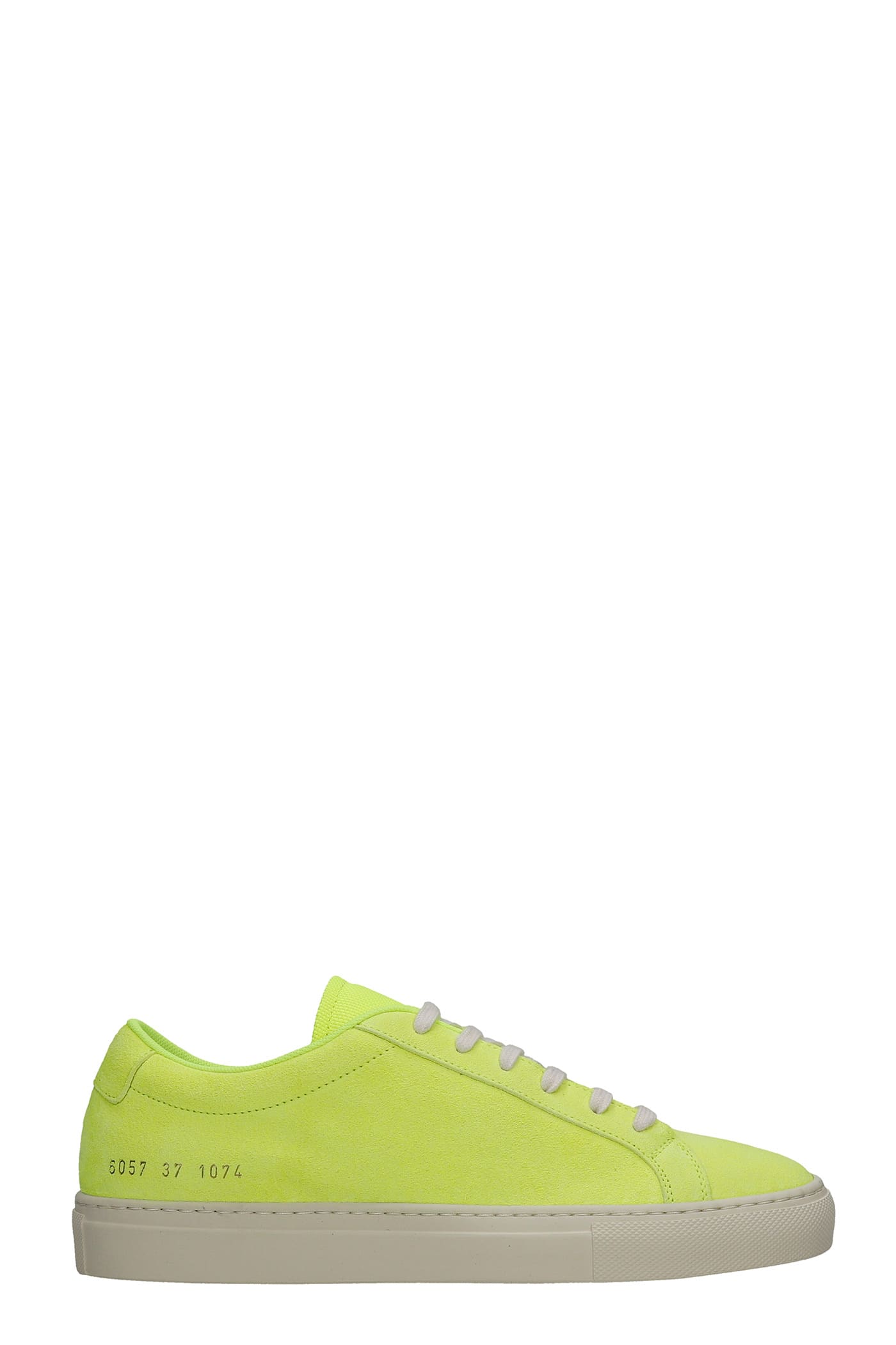 COMMON PROJECTS ACHILLE FLUO SNEAKERS IN YELLOW SUEDE,60571074