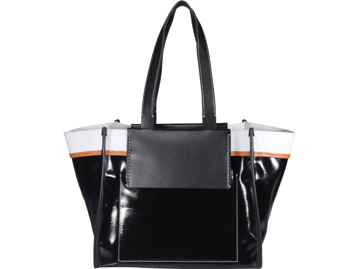 Shop Proenza Schouler Large Morris Coated Canvas Tote In Black/white