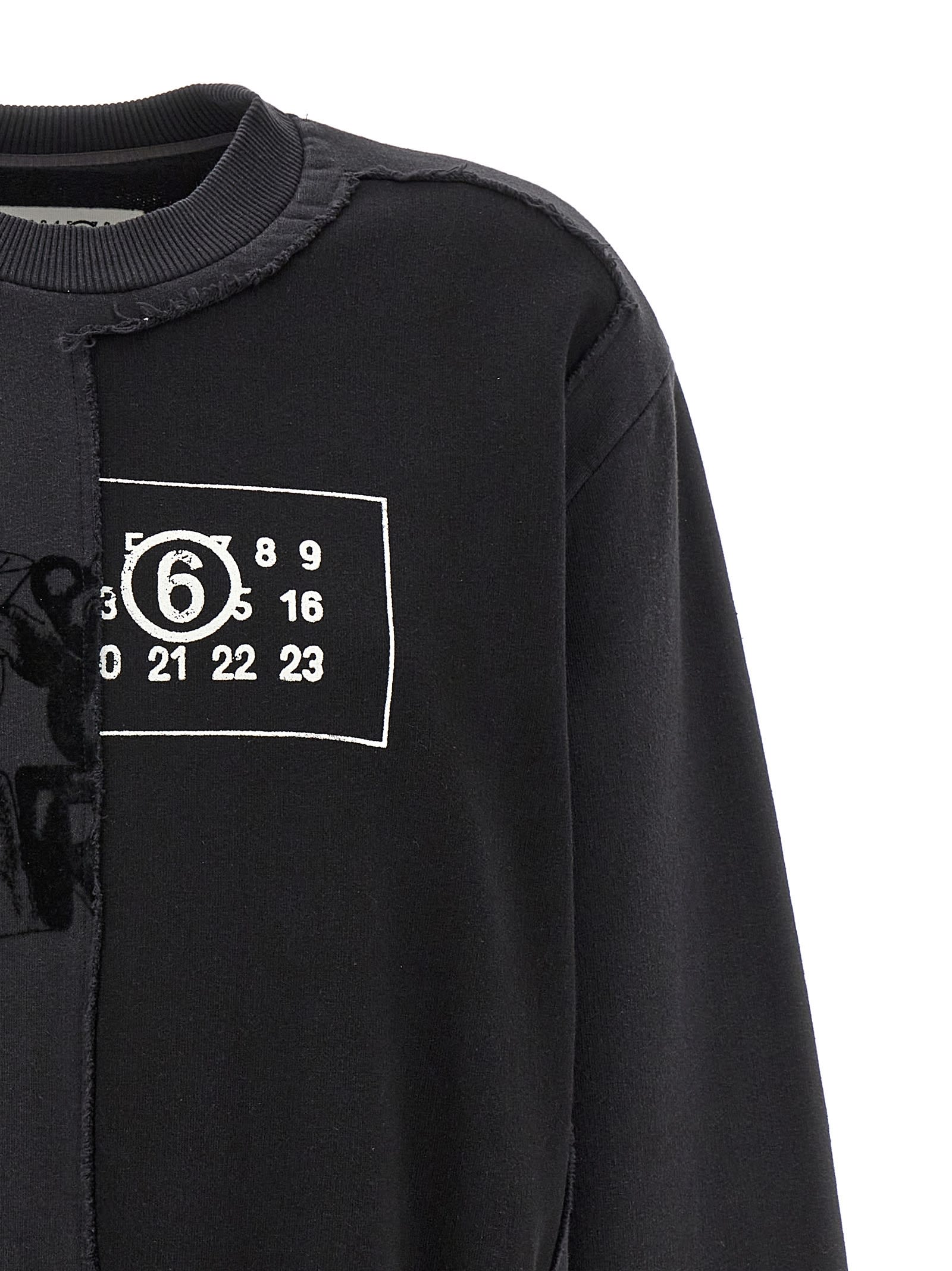 Shop Mm6 Maison Margiela Patchwork Sweatshirt In Black