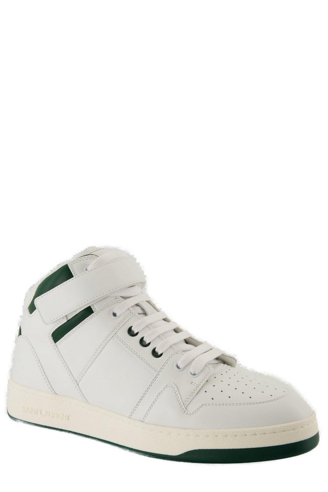 Saint Laurent Lax High-tops Sneakers In Blanc Op/dark Basil