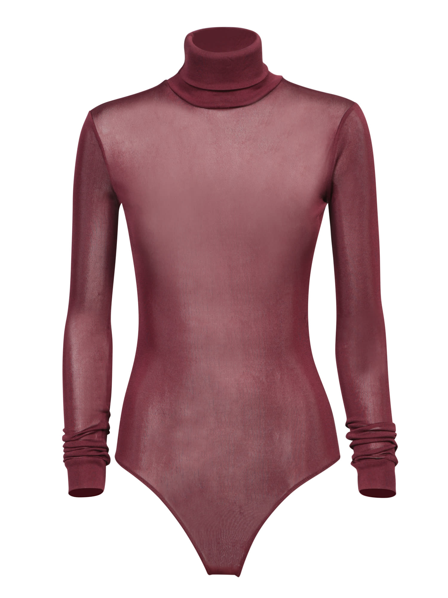 Shop Maison Margiela Bordeaux High Neck Bodysuit