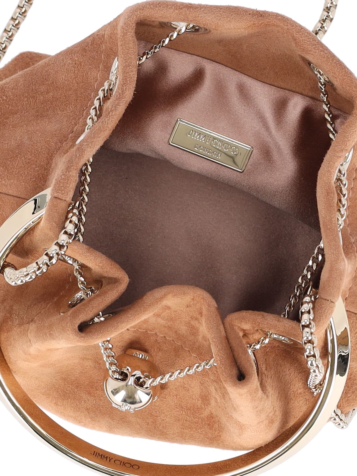 Jimmy Choo Bon Bon Mini Bucket Bag In Brown