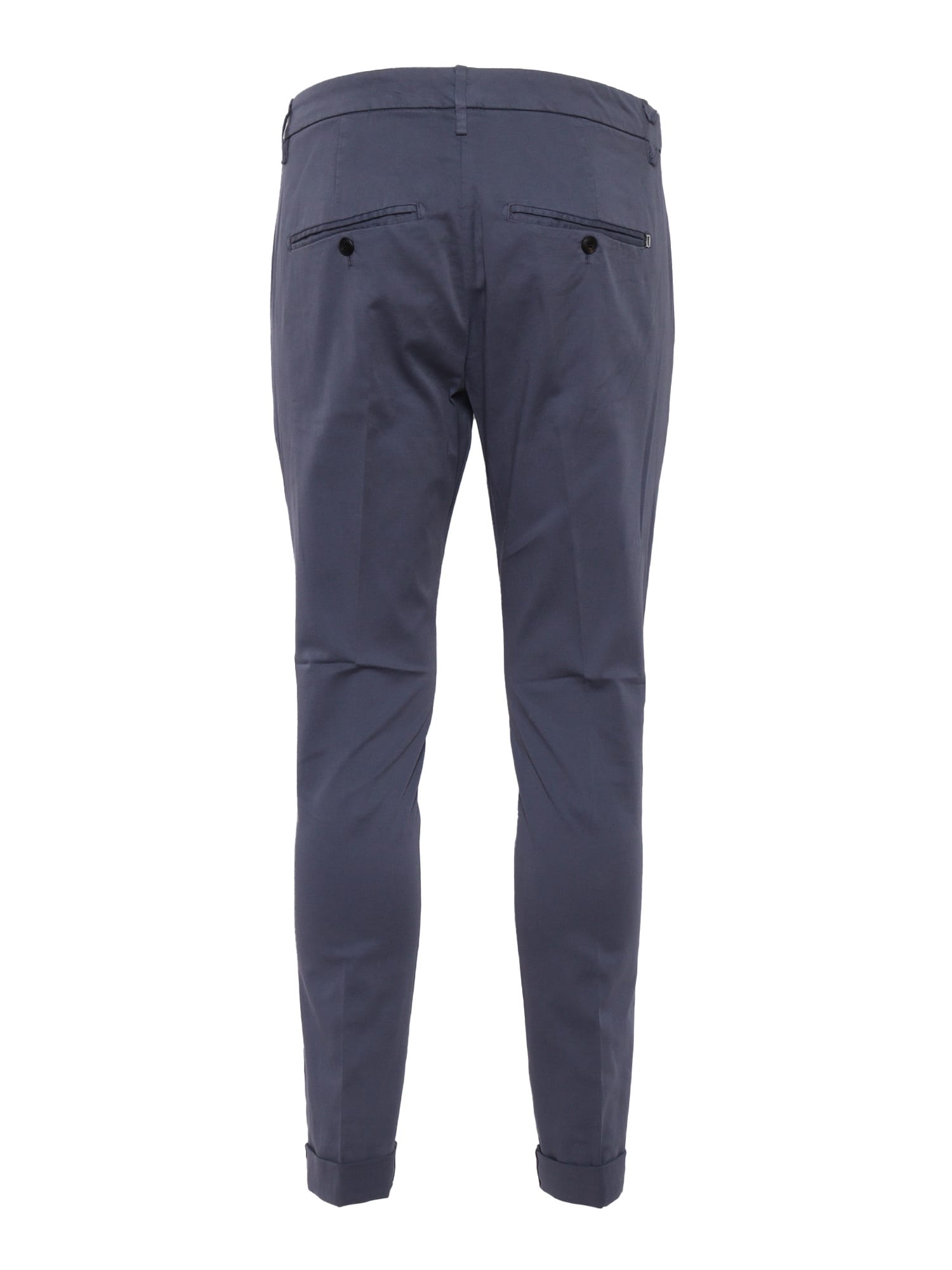 Dondup Straight Leg Trousers With Back And Side Pockets In Blue