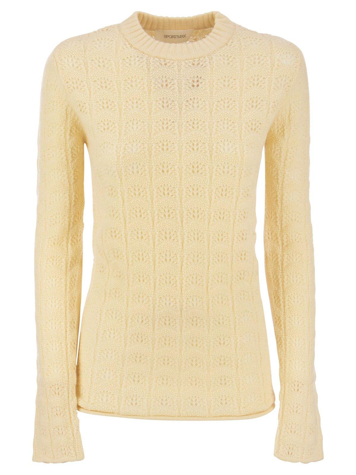 SPORTMAX PERFORATED PATTERN CREWNECK SWEATER