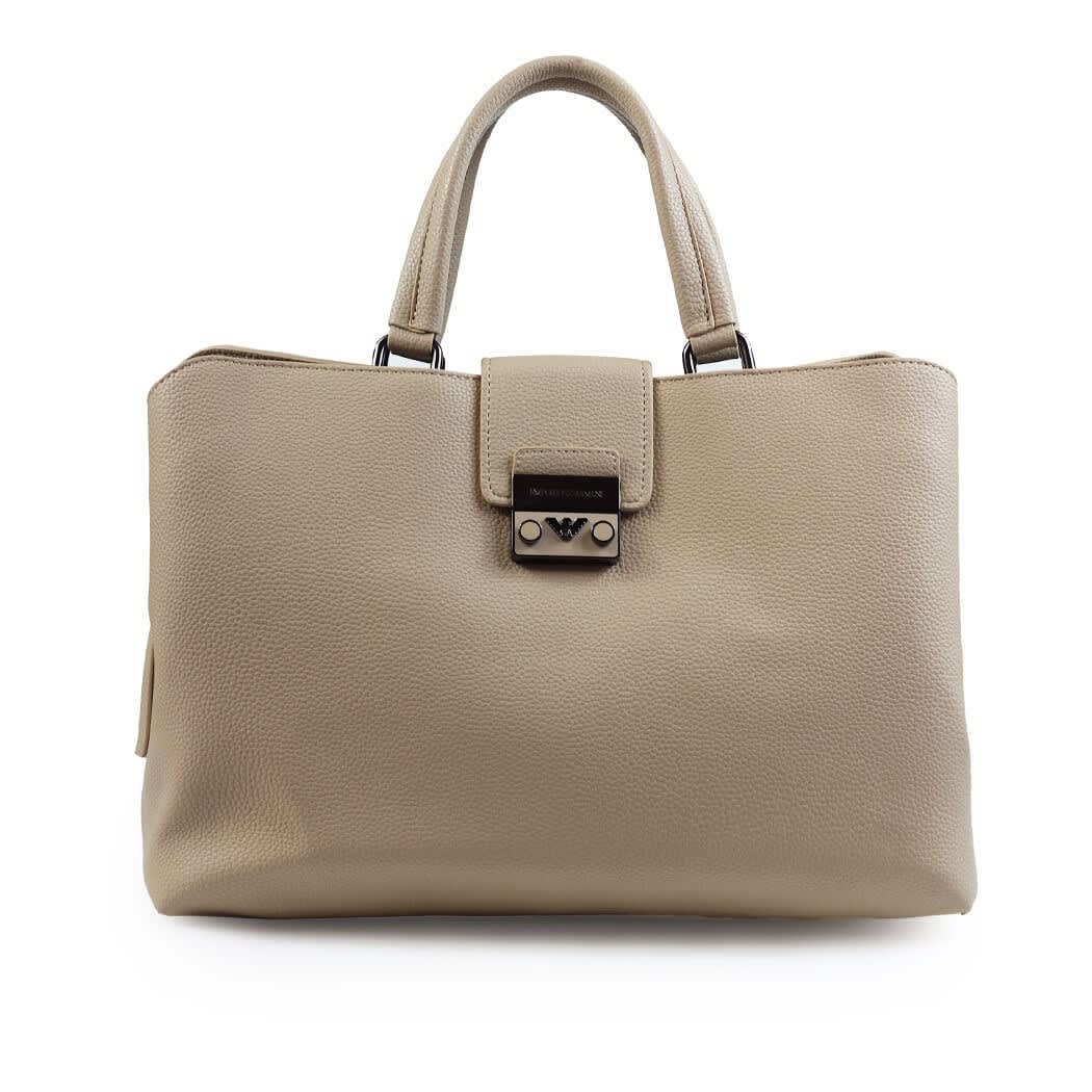 Emporio Armani Beige Faux Leather Handbag