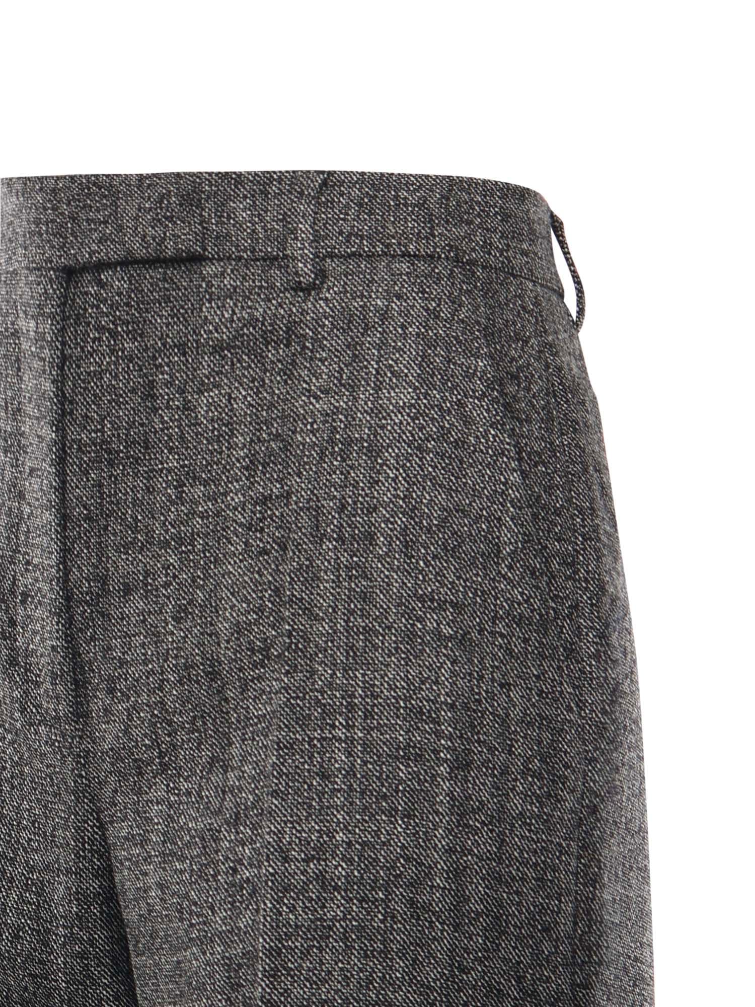 Valentino Wool Mouline Trousers In Gray