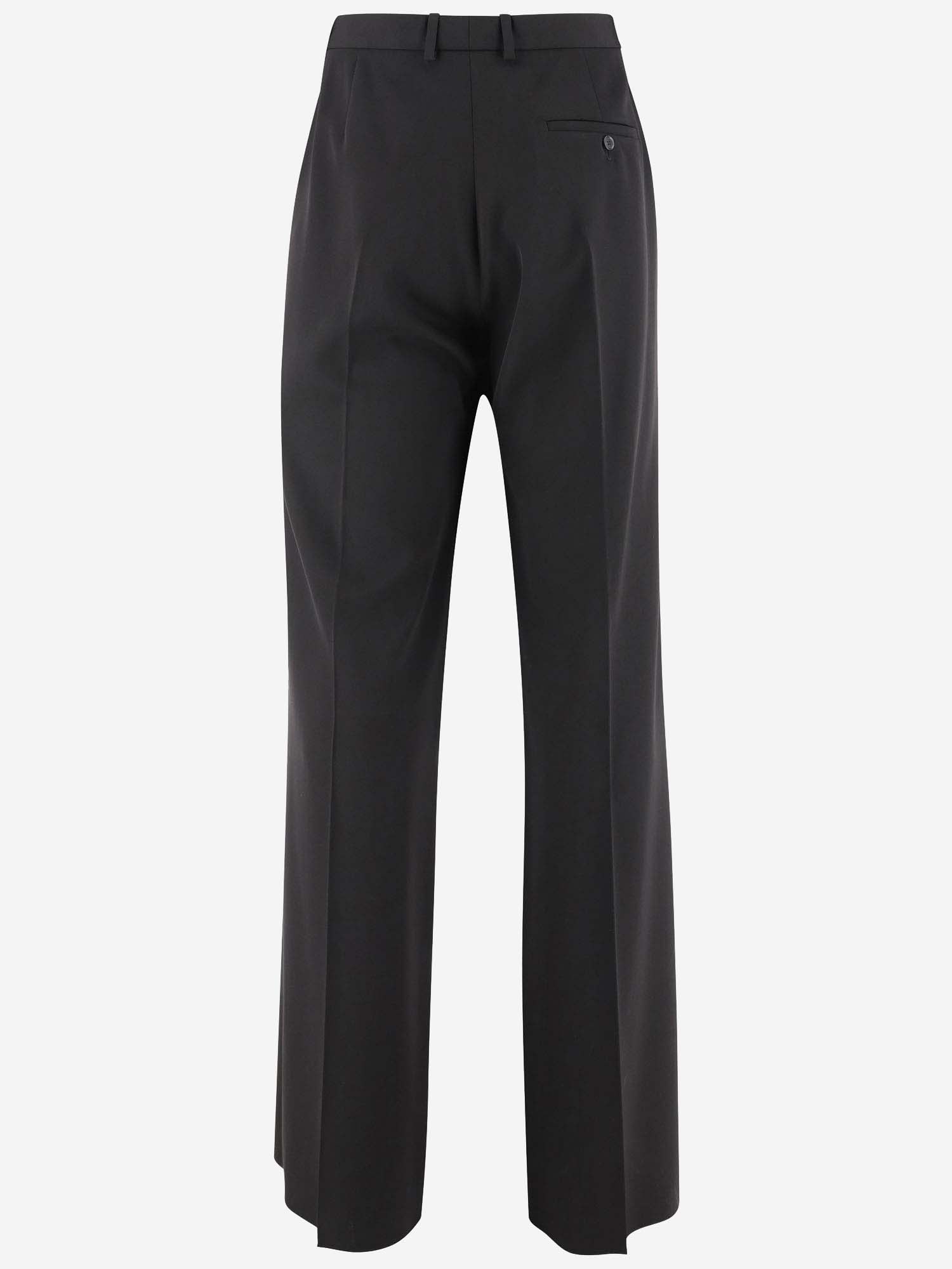 Shop Balenciaga Wool Pants In Black