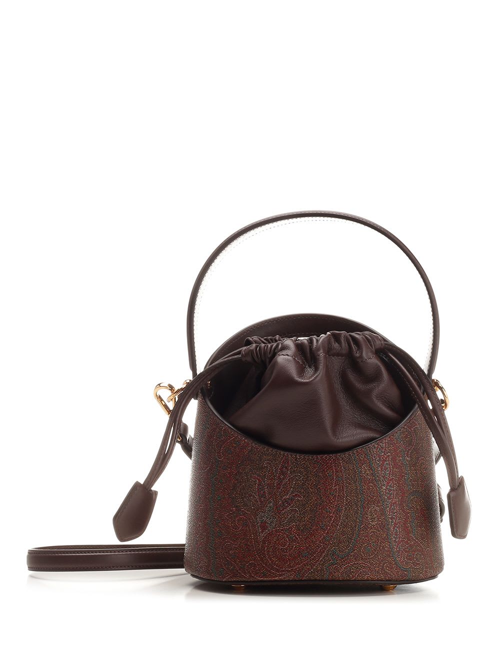 Shop Etro Small Saturno Bucket Bag In Bordeaux