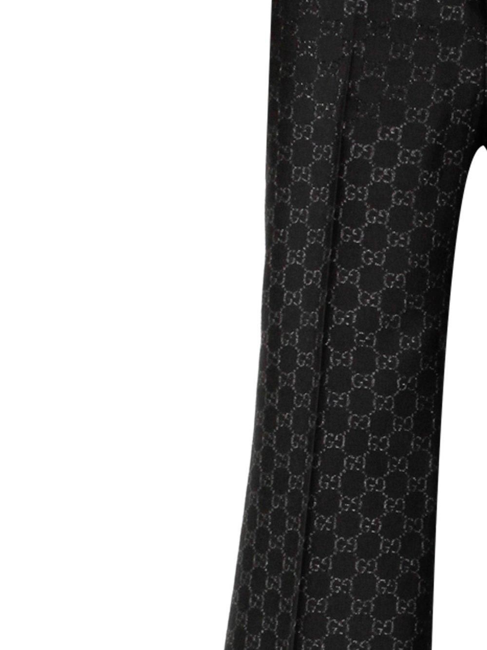 Shop Gucci Gg Slim Fit Trousers In Black