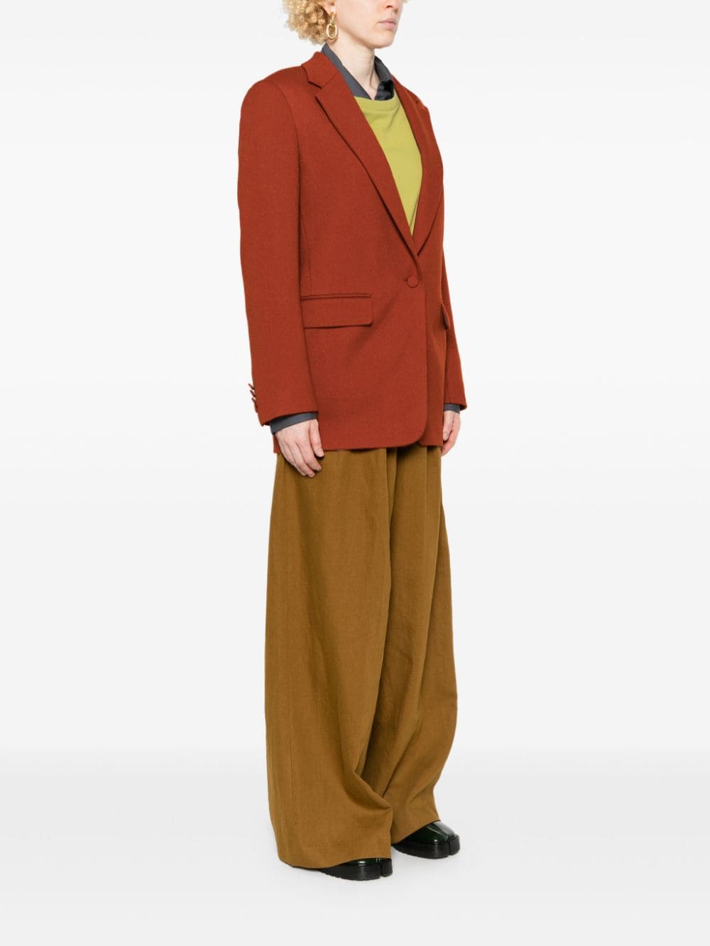 Shop Dries Van Noten Giacca Lunga In Rust