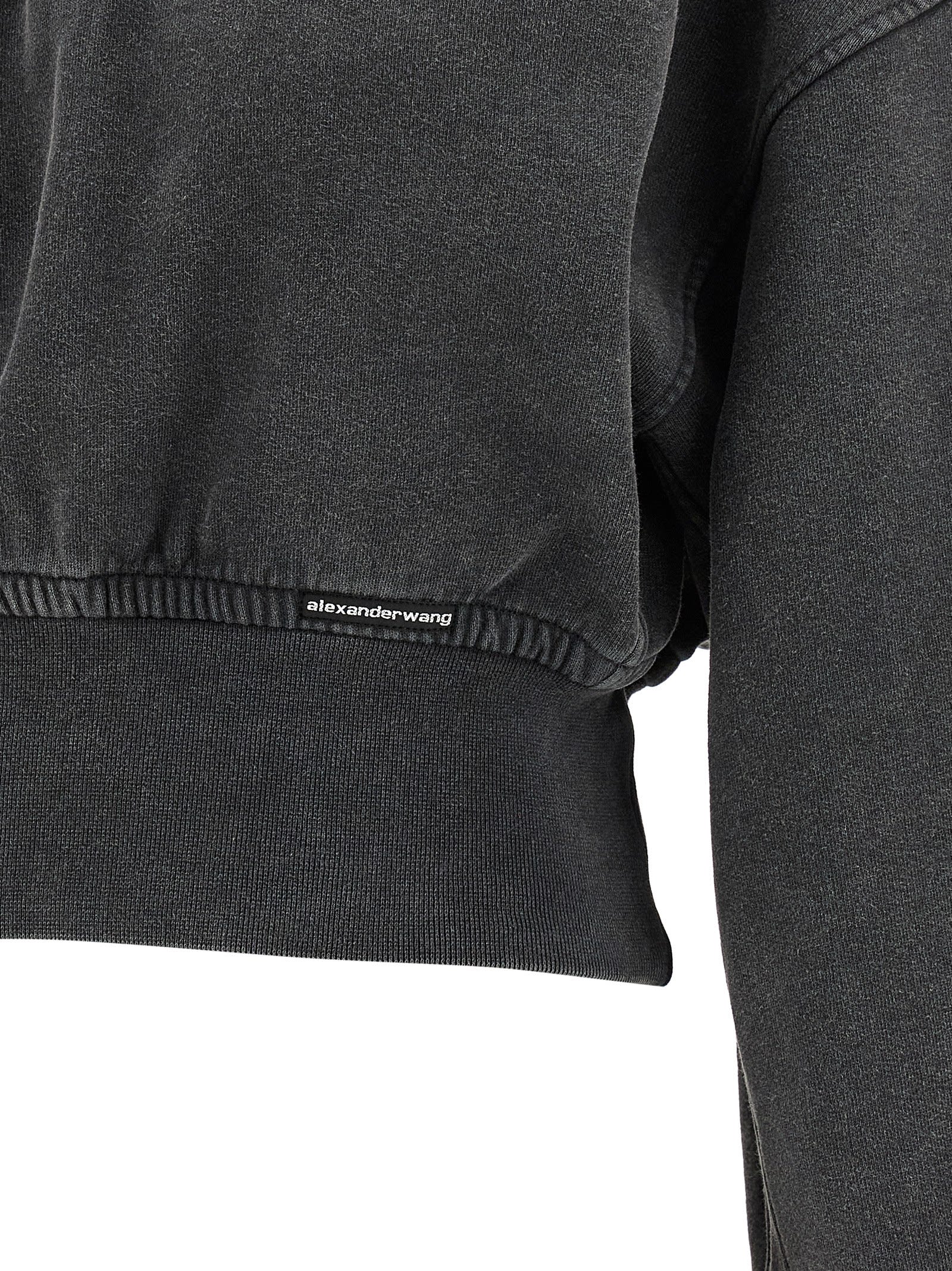 Alexander Wang T T By Alexander Wang Charcoal Cotton Sweatshirt In Gray